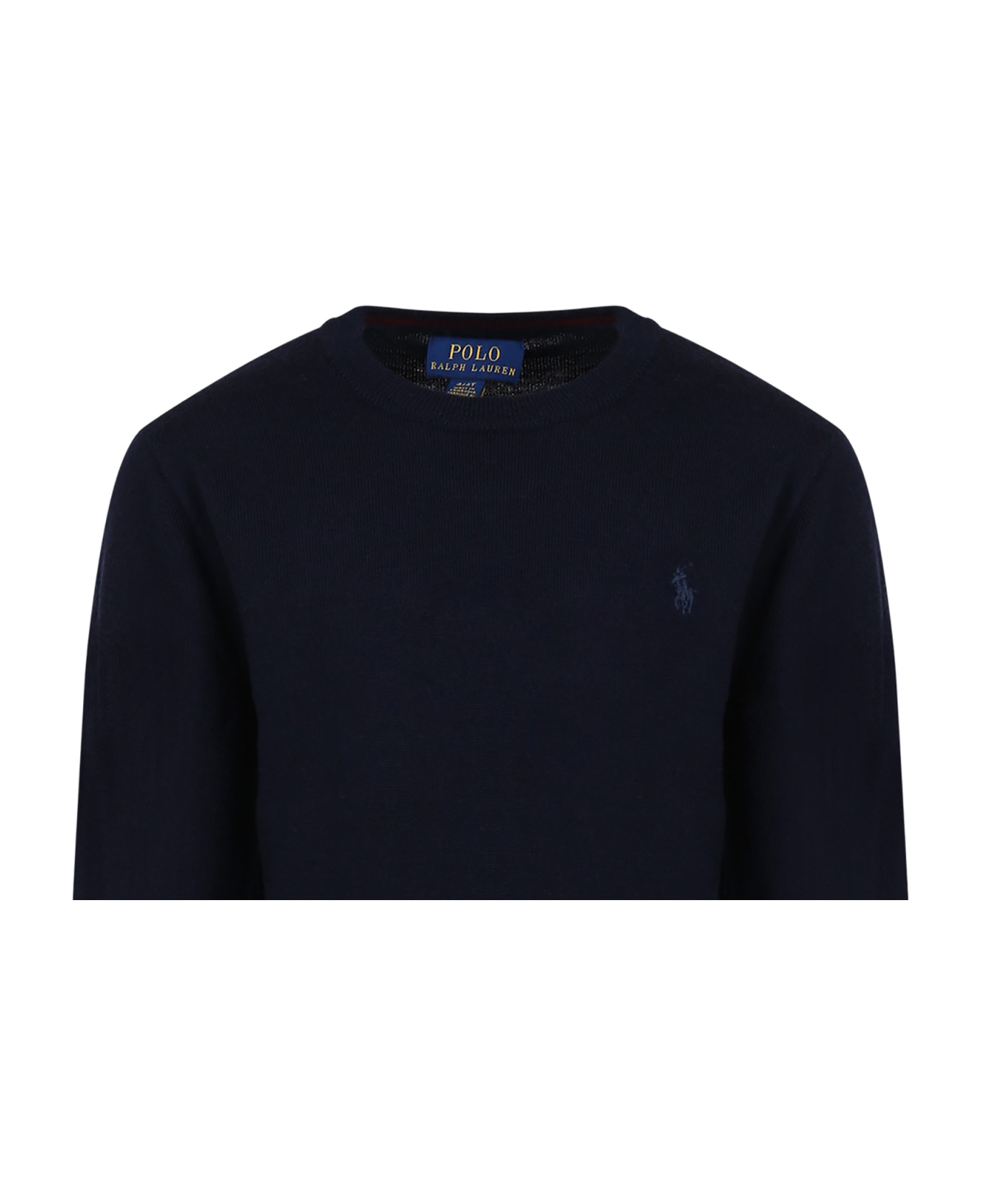 Ralph Lauren Blue Sweater For Boy With Pony - Blue ニットウェア＆スウェットシャツ