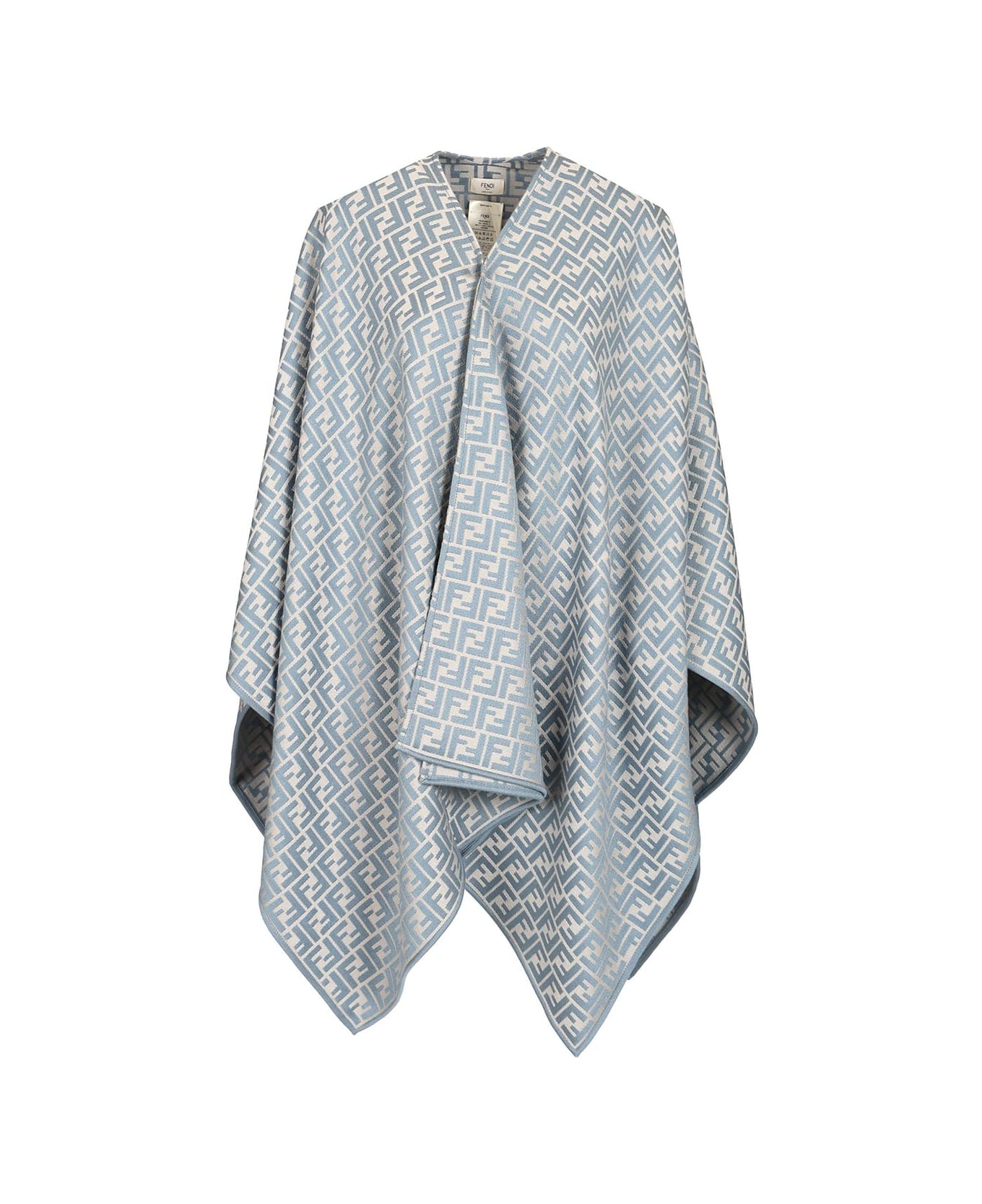 Fendi Wool And Silk Poncho - Blue