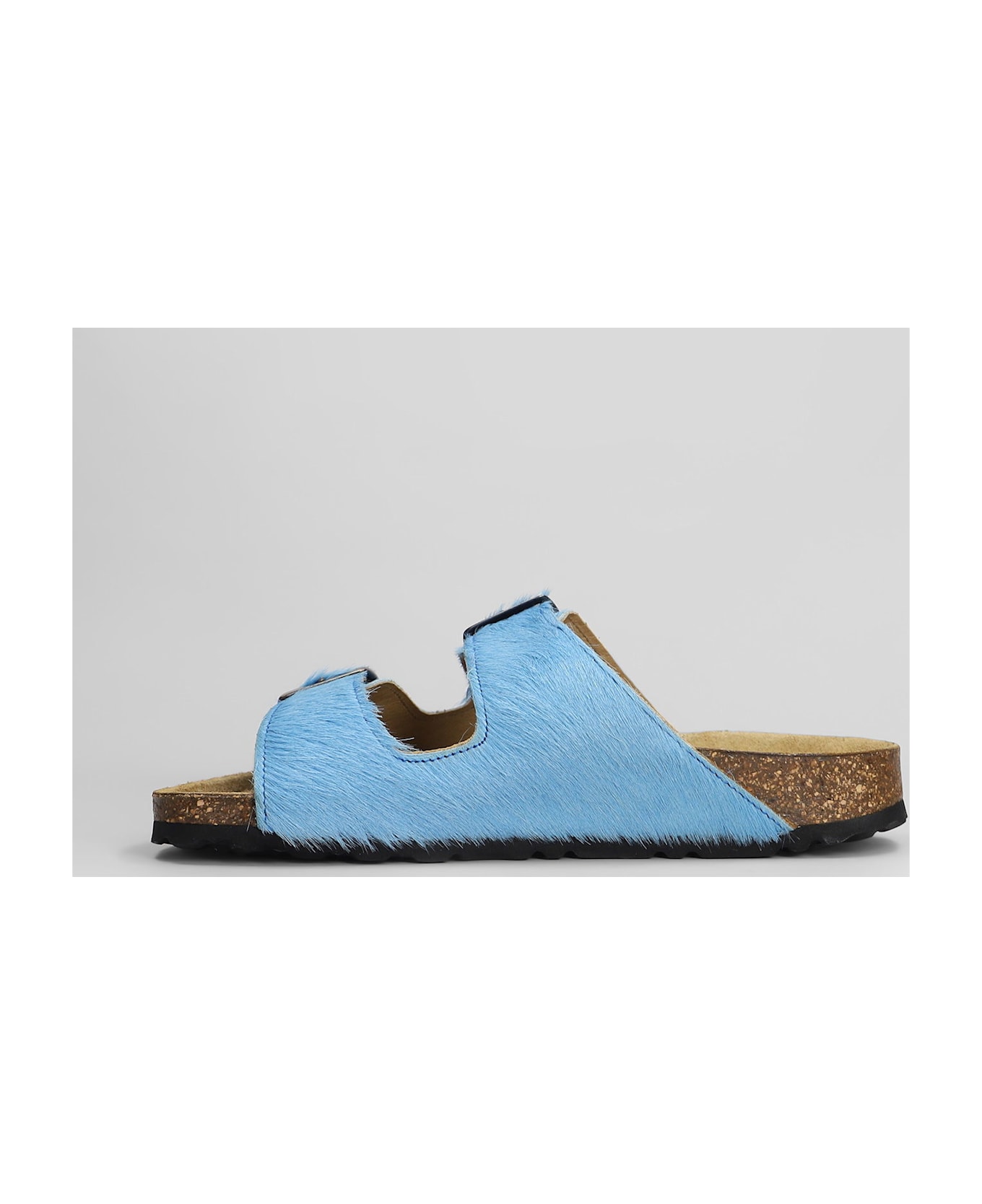 Cubanas Amalia Flats In Cyan Pony Skin - cyan
