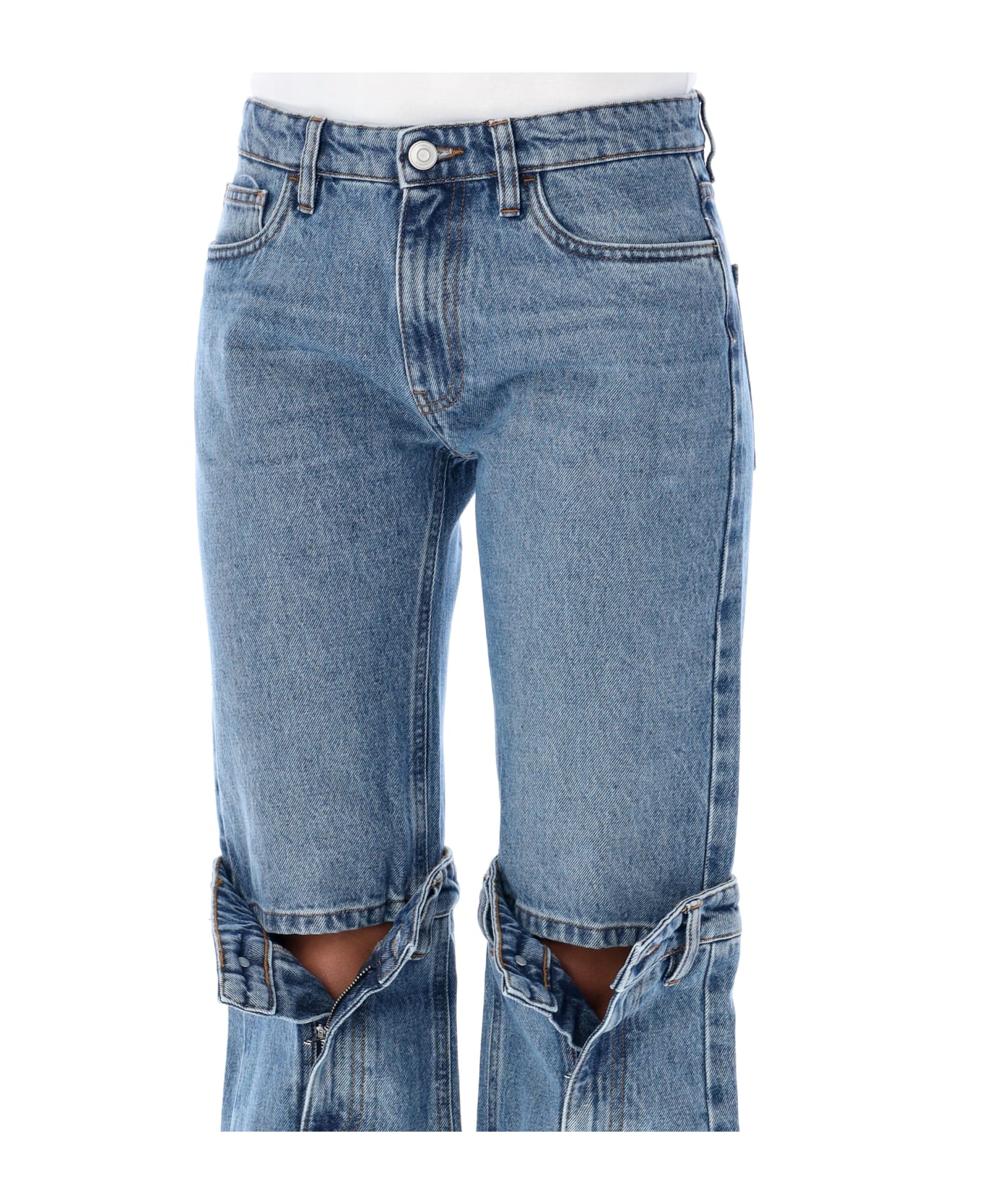 Coperni Open-knee Denim Jeans - WASHEDBLUE