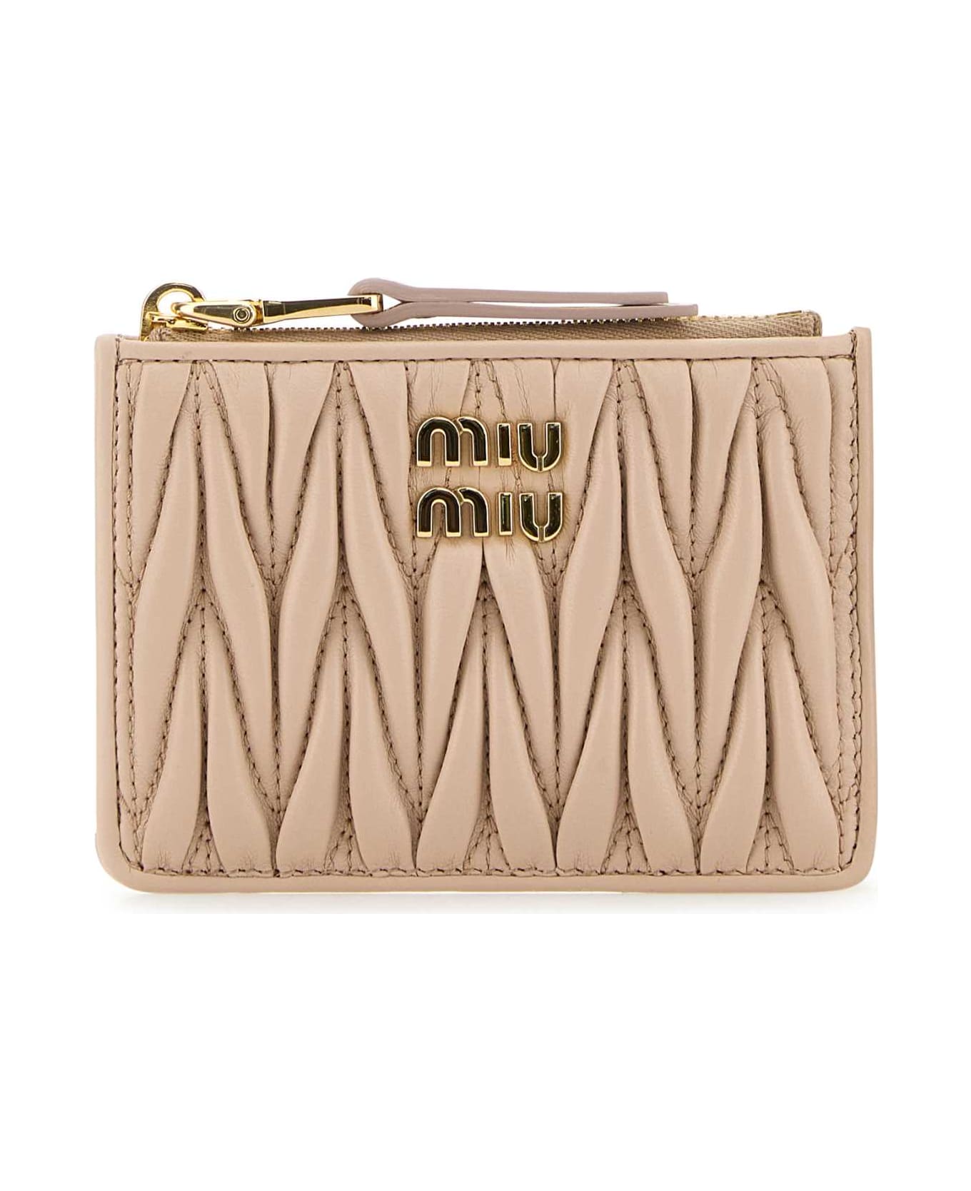 Miu Miu Powder Pink Nappa Leather Card Holder - CIPRIA