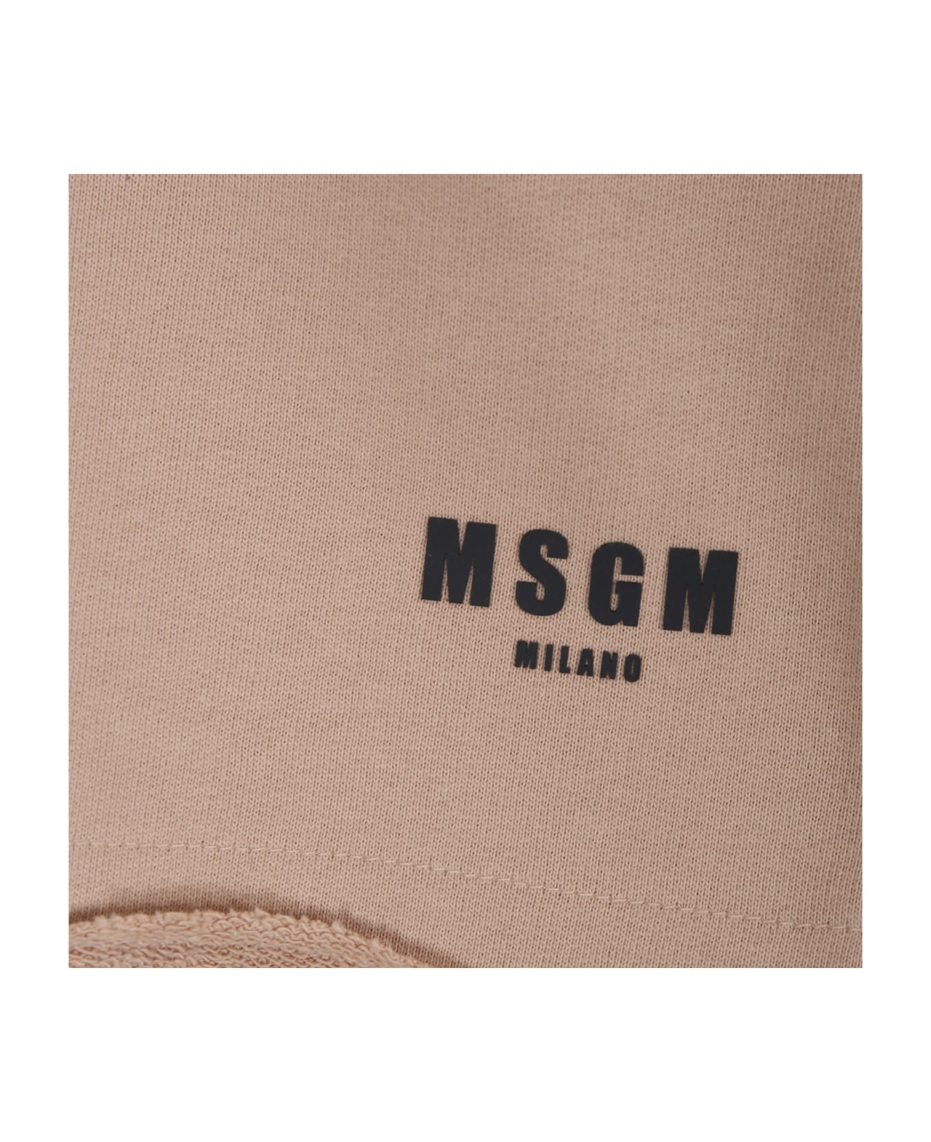 MSGM Beige Shorts For Boy With Logo ボトムス