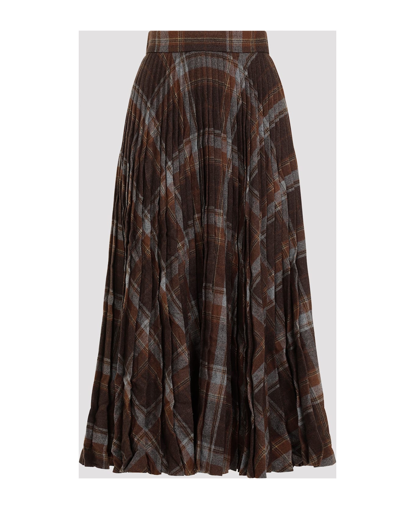 Balenciaga Pleated Skirt With Ruffled Effect - Brown