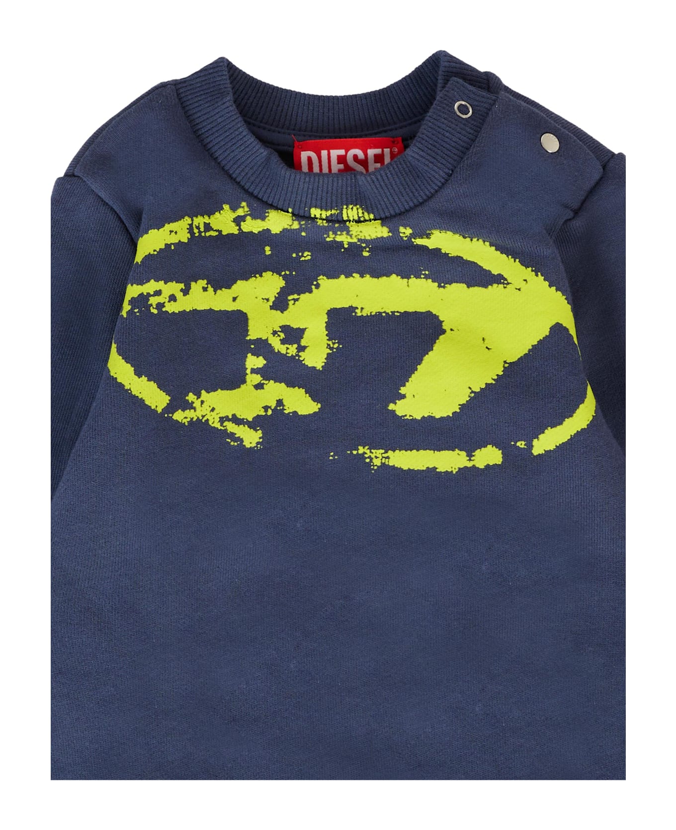 Diesel Blue Sweatshirt For Baby Boy With Logo - Blue