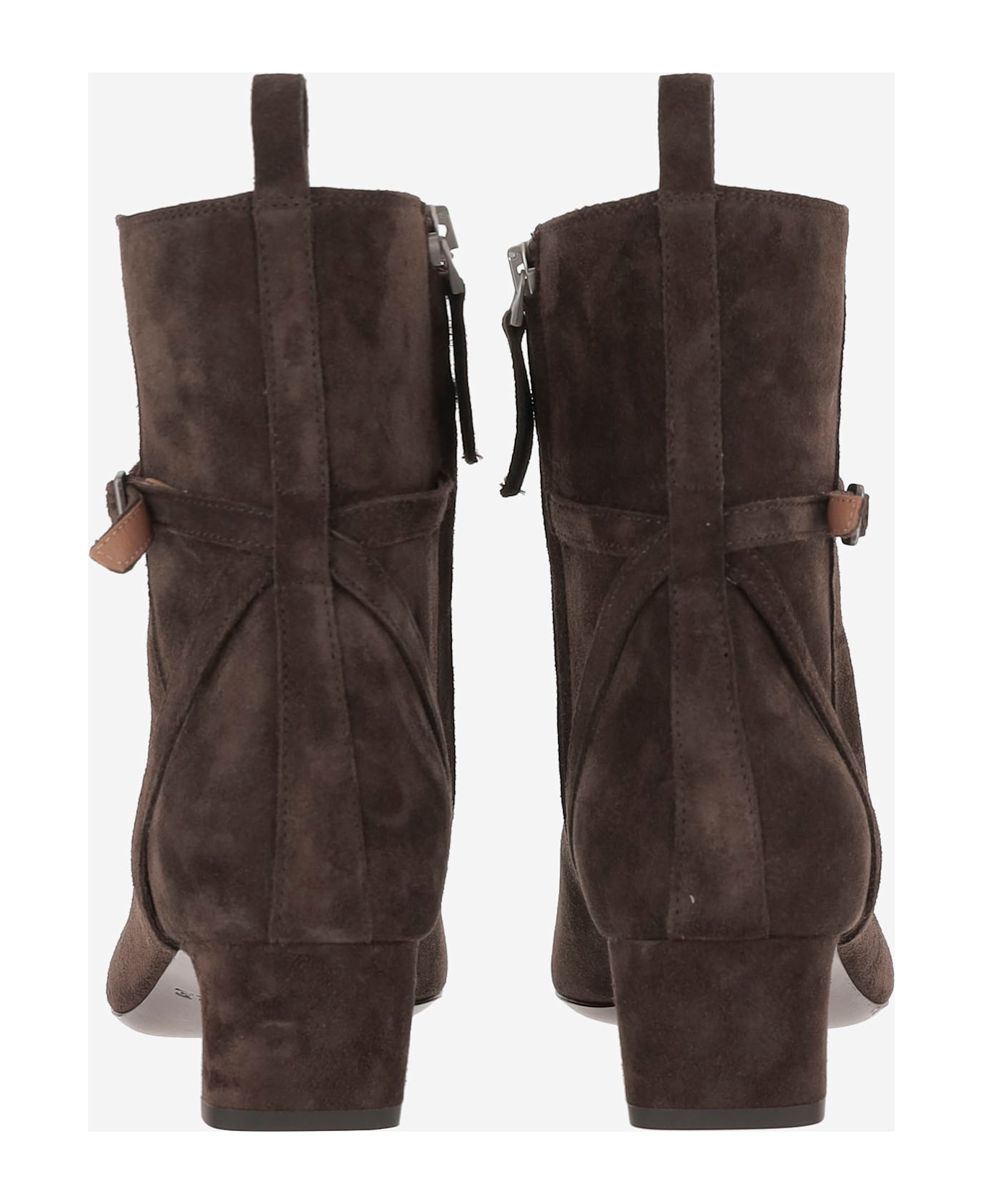 Sartore Charly Ankle Boots In Suede Leather - Brown