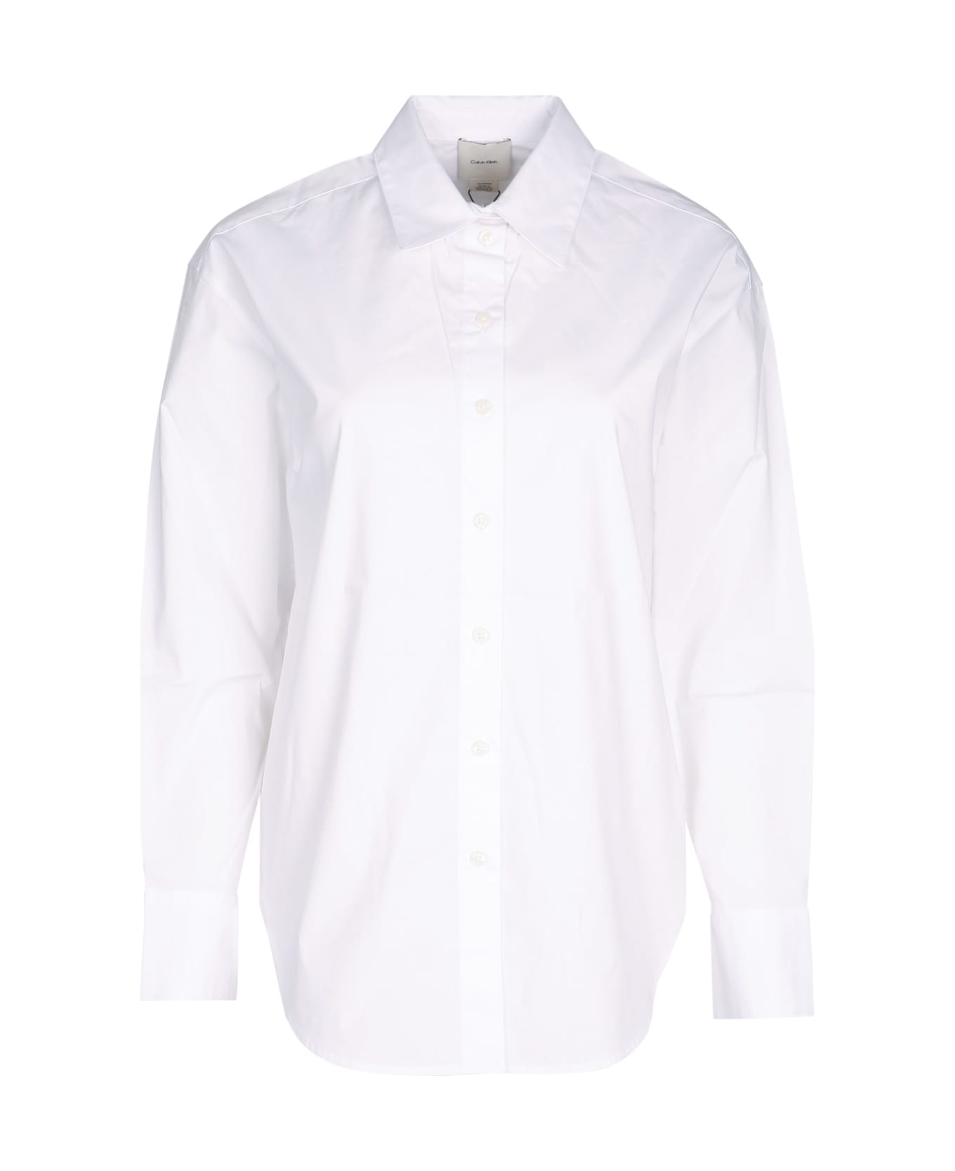 Calvin Klein Stretch Poplin Relaxed Shirt - BRILLIANTWHITE