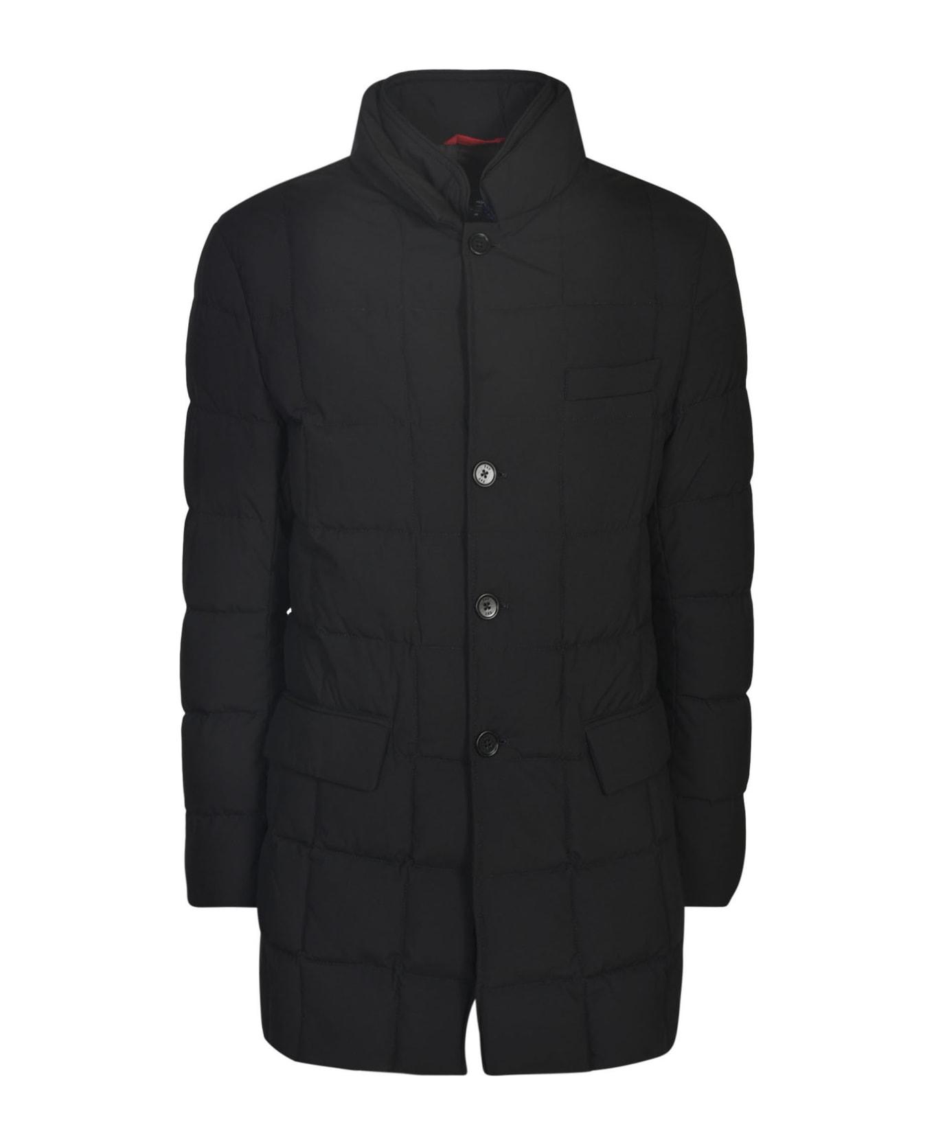 Fay Quilted Buttoned Jacket - Black