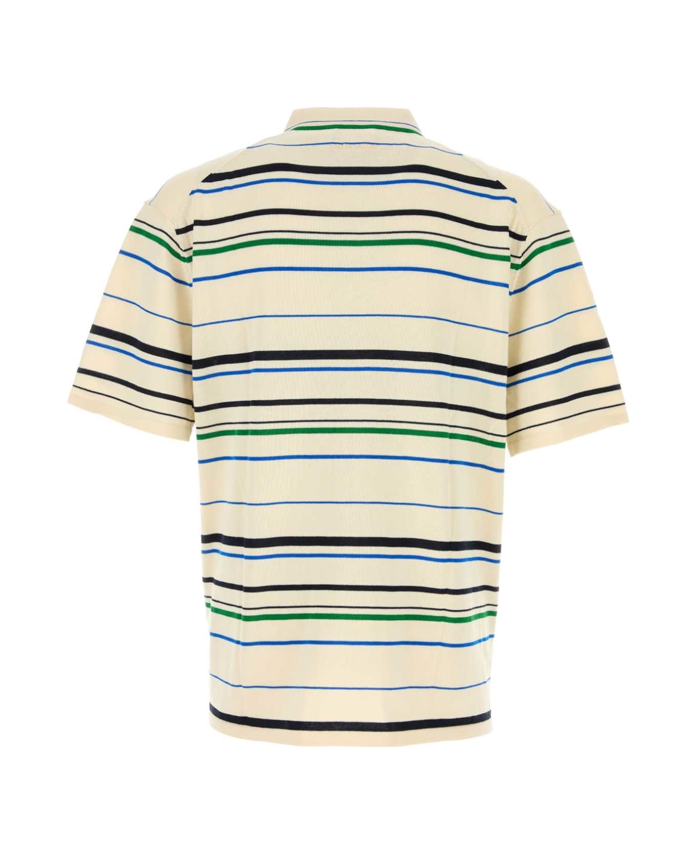 Adidas Originals Embroidered Cotton Blend Wales Bonner X Adidas Polo Shirt - WONDERWHITEGREENBLUEBIRDNIGHTINDIGO