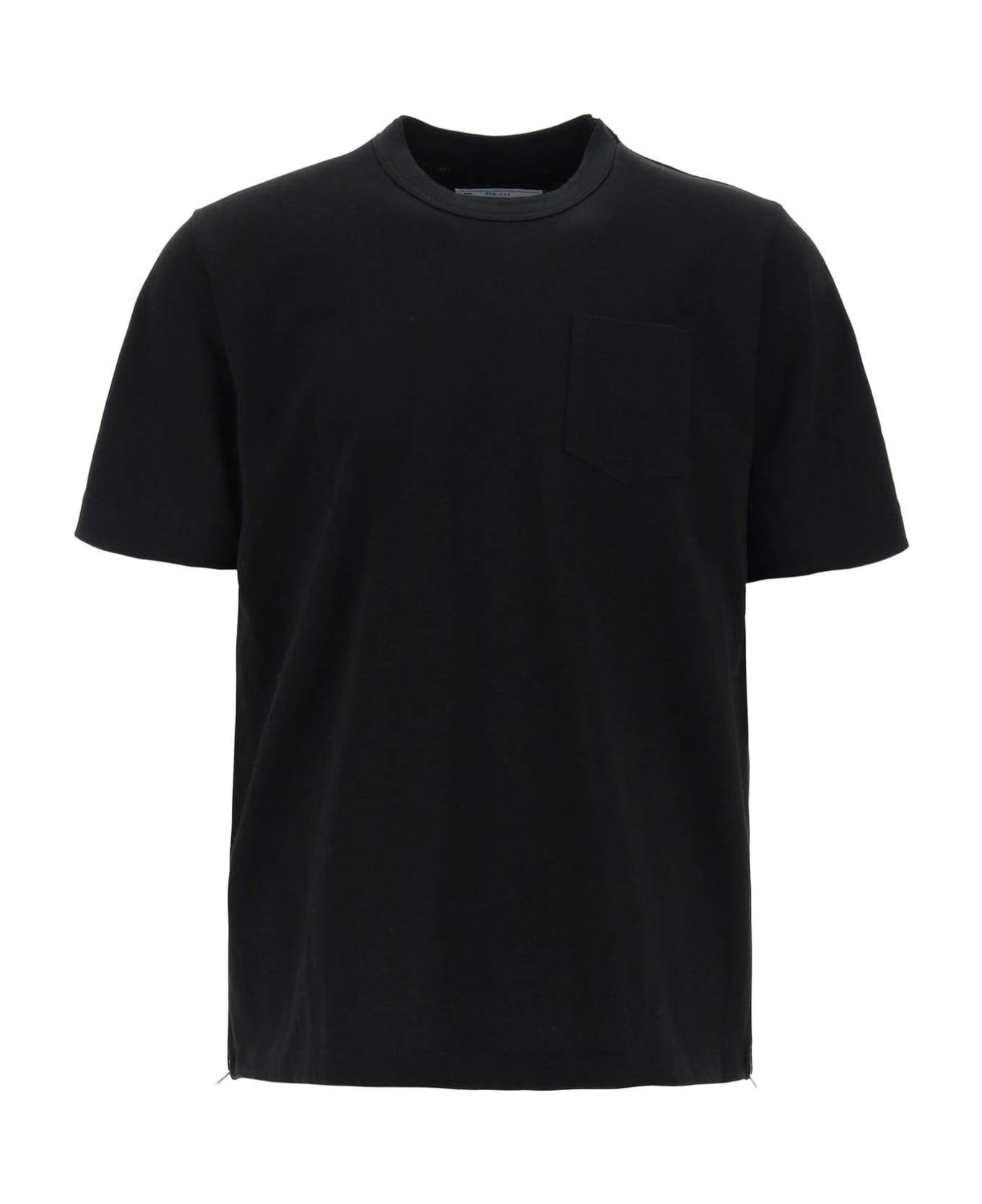 Sacai Side Zip T-shirt - BLACK