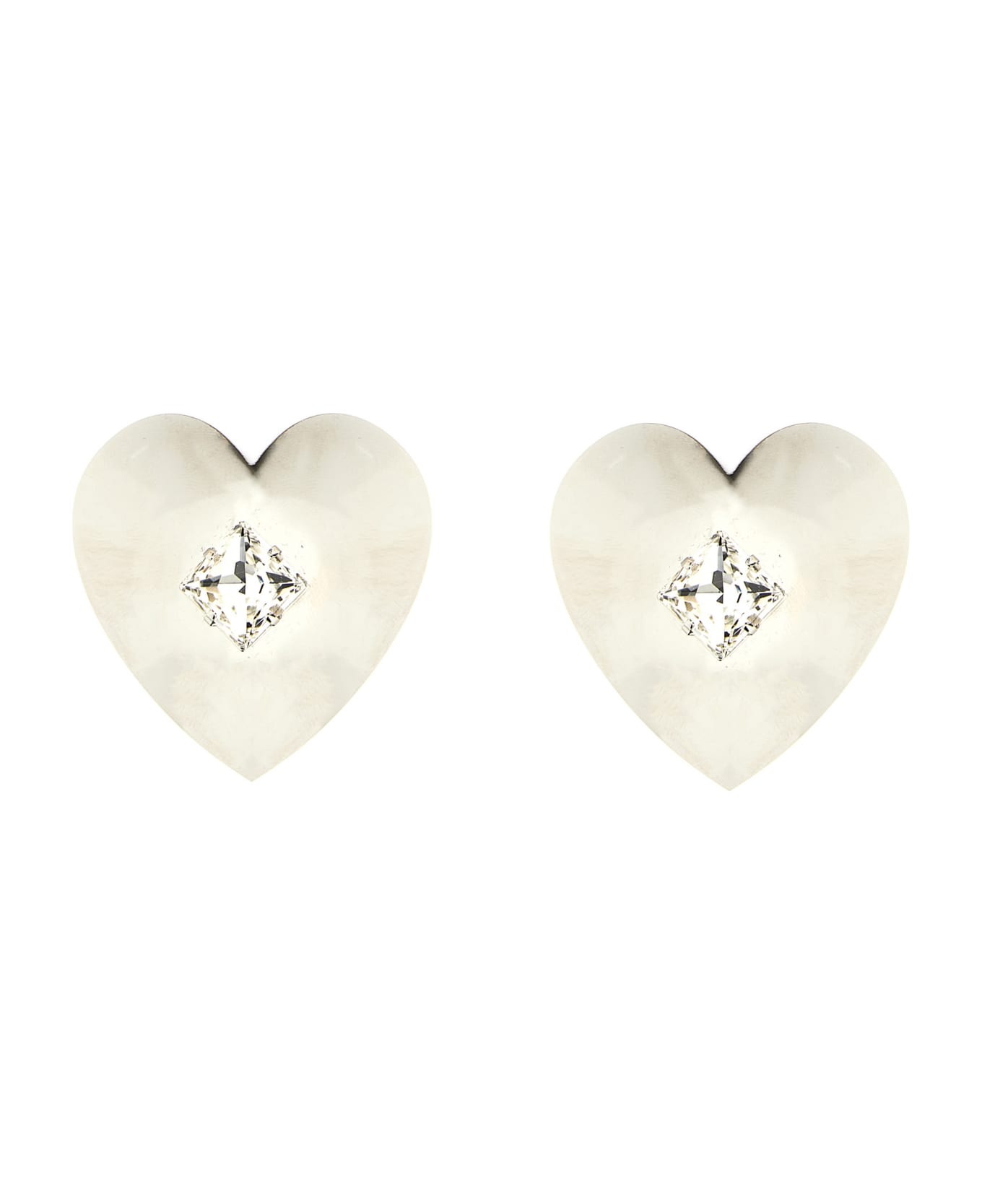 Alessandra Rich 'metal Heart' Earrings - SILVER