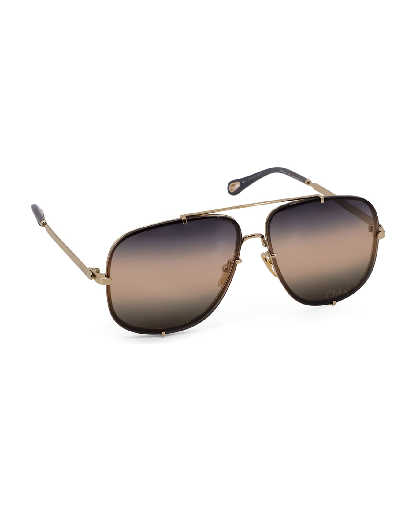 Chloé Metal Sunglasses - Gold-blu