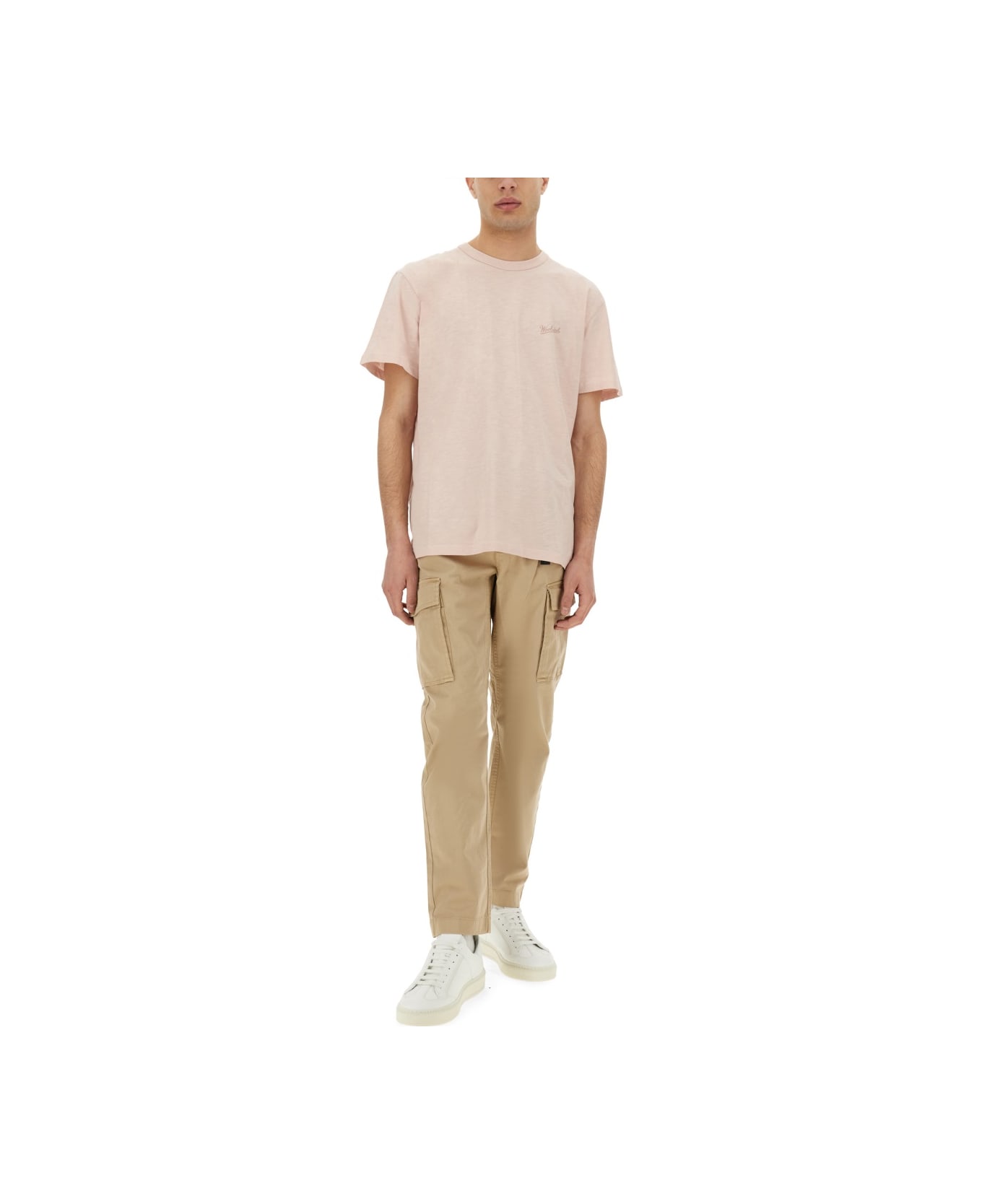 Woolrich Flamed Cotton T-shirt - PINK
