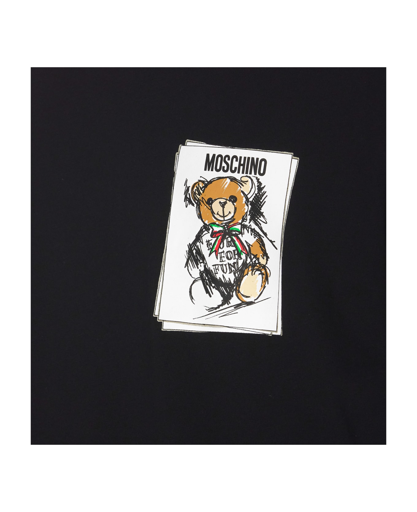 Moschino Drawn Teddy Bear T-shirt - BLACK/WHITE