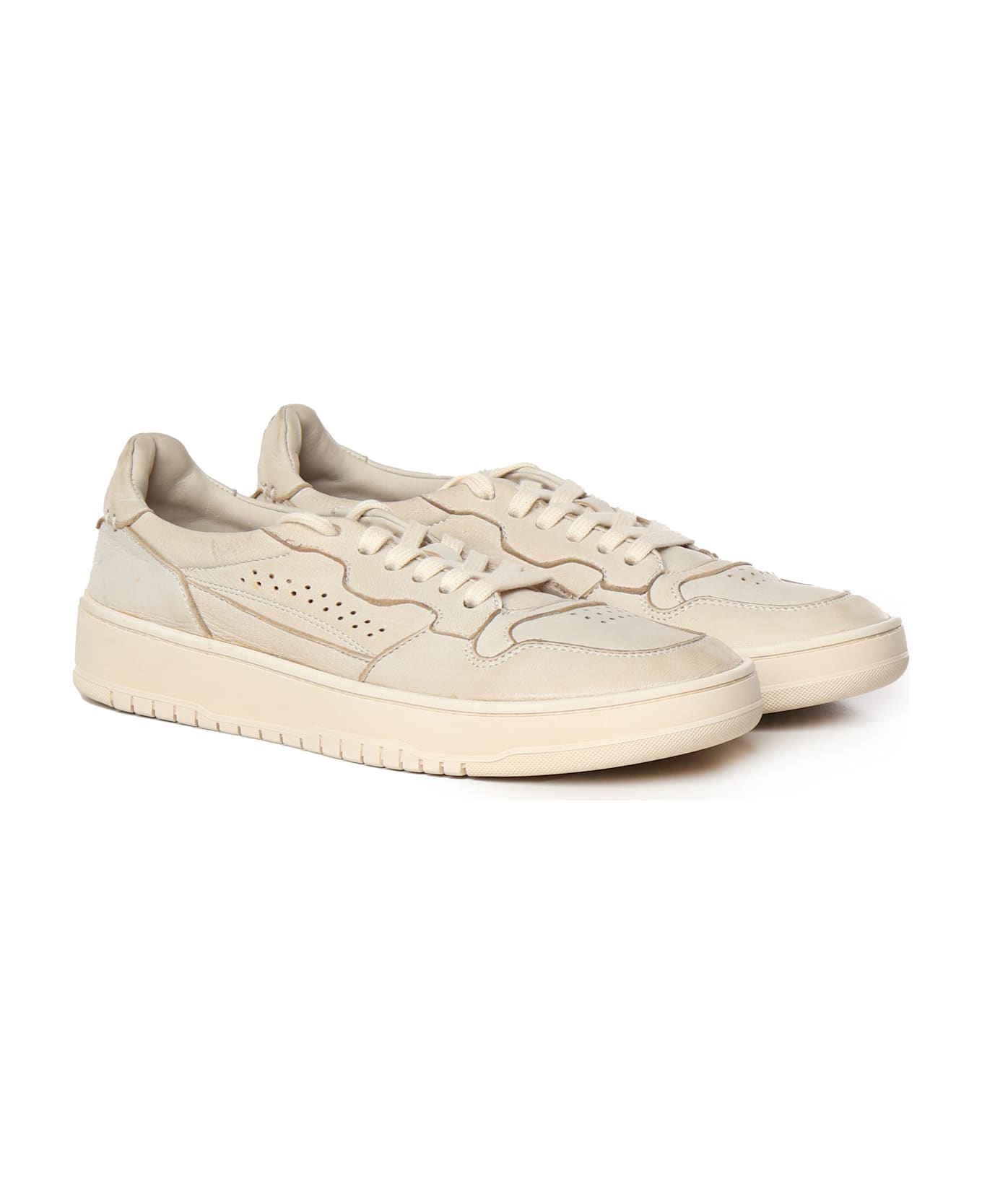 Eleventy Leather Sneakers - Sabbia