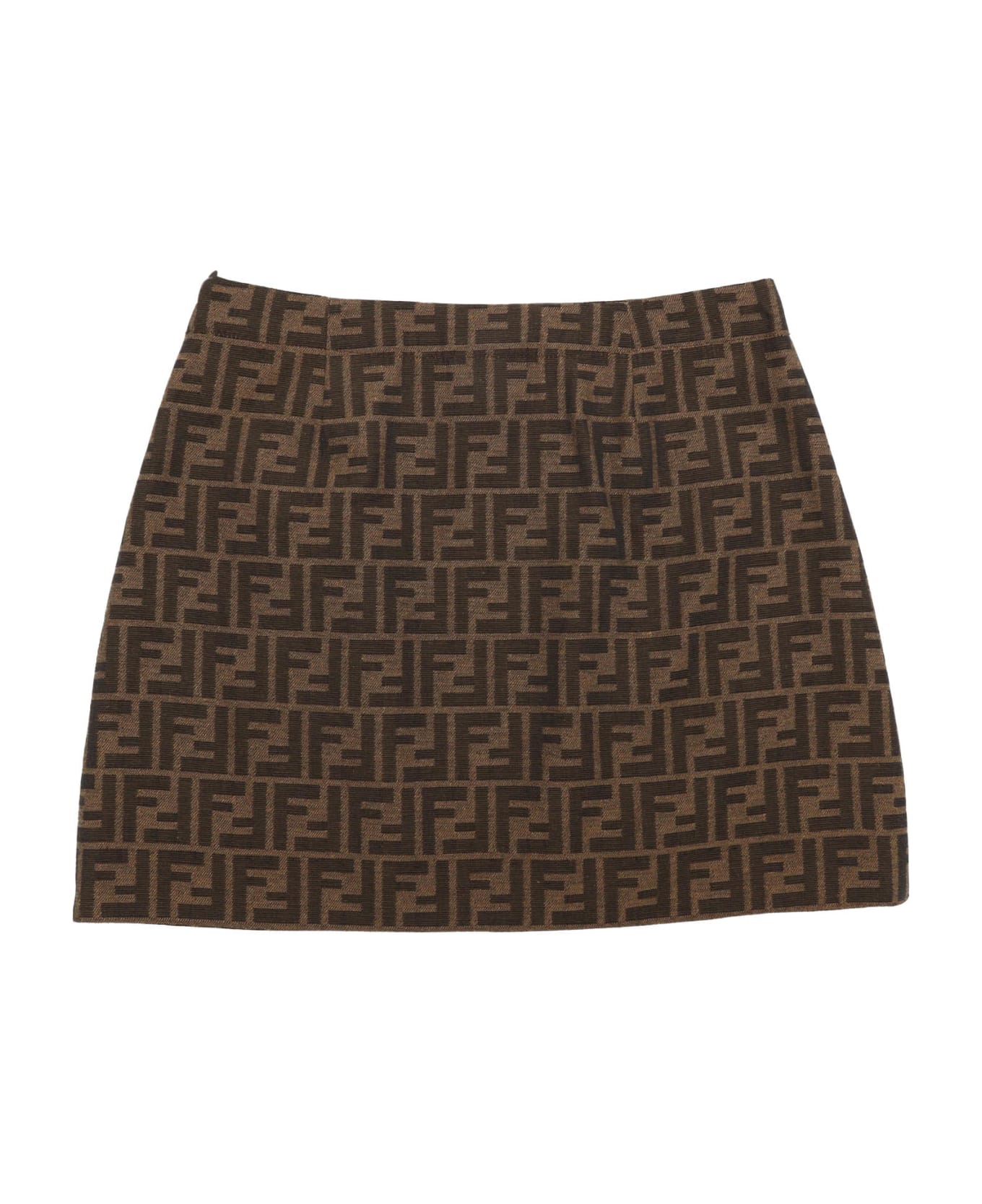 Fendi Ff Canvas Skirt - ORANGE