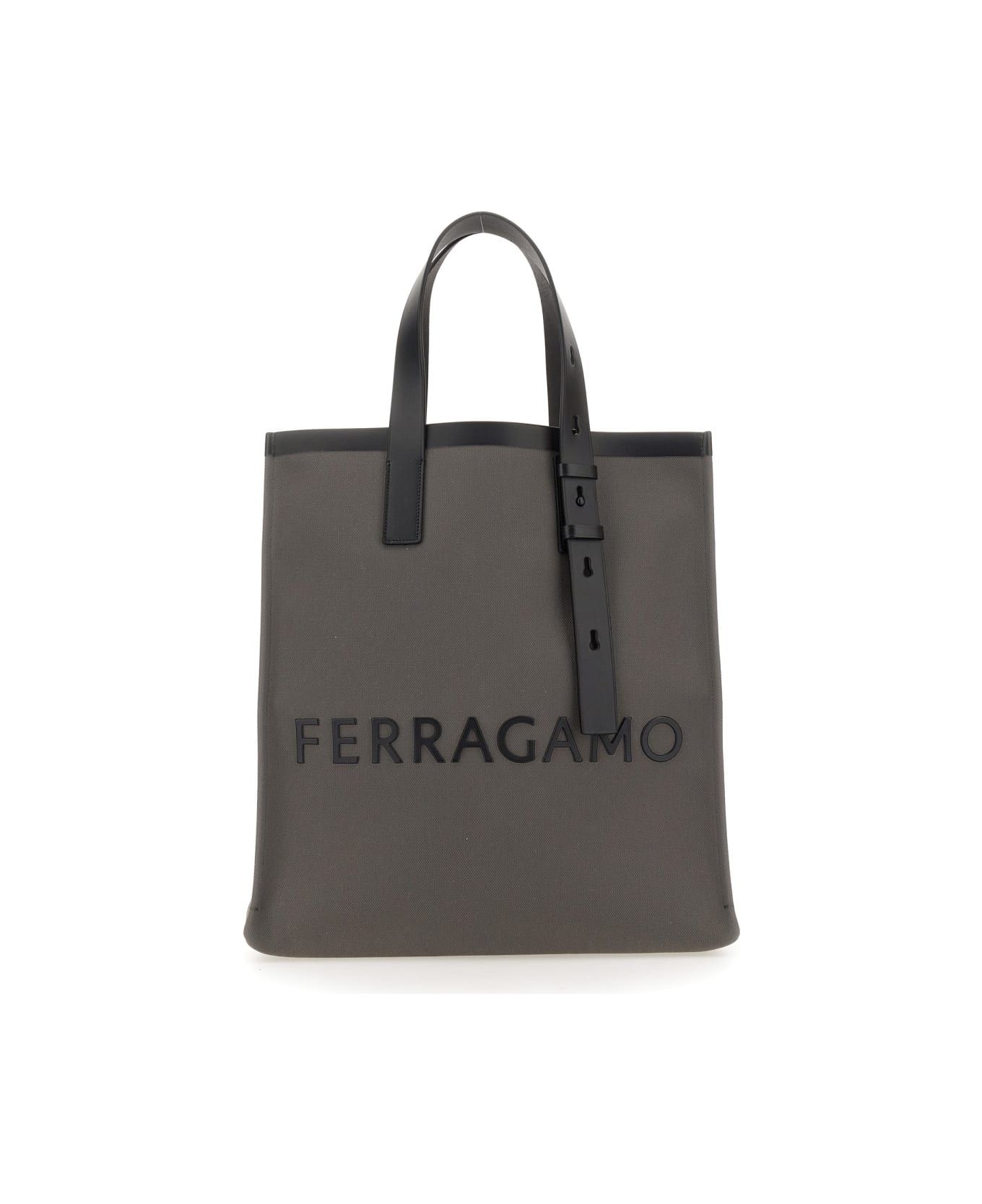 Ferragamo Tote Bag With Logo - GREY トートバッグ
