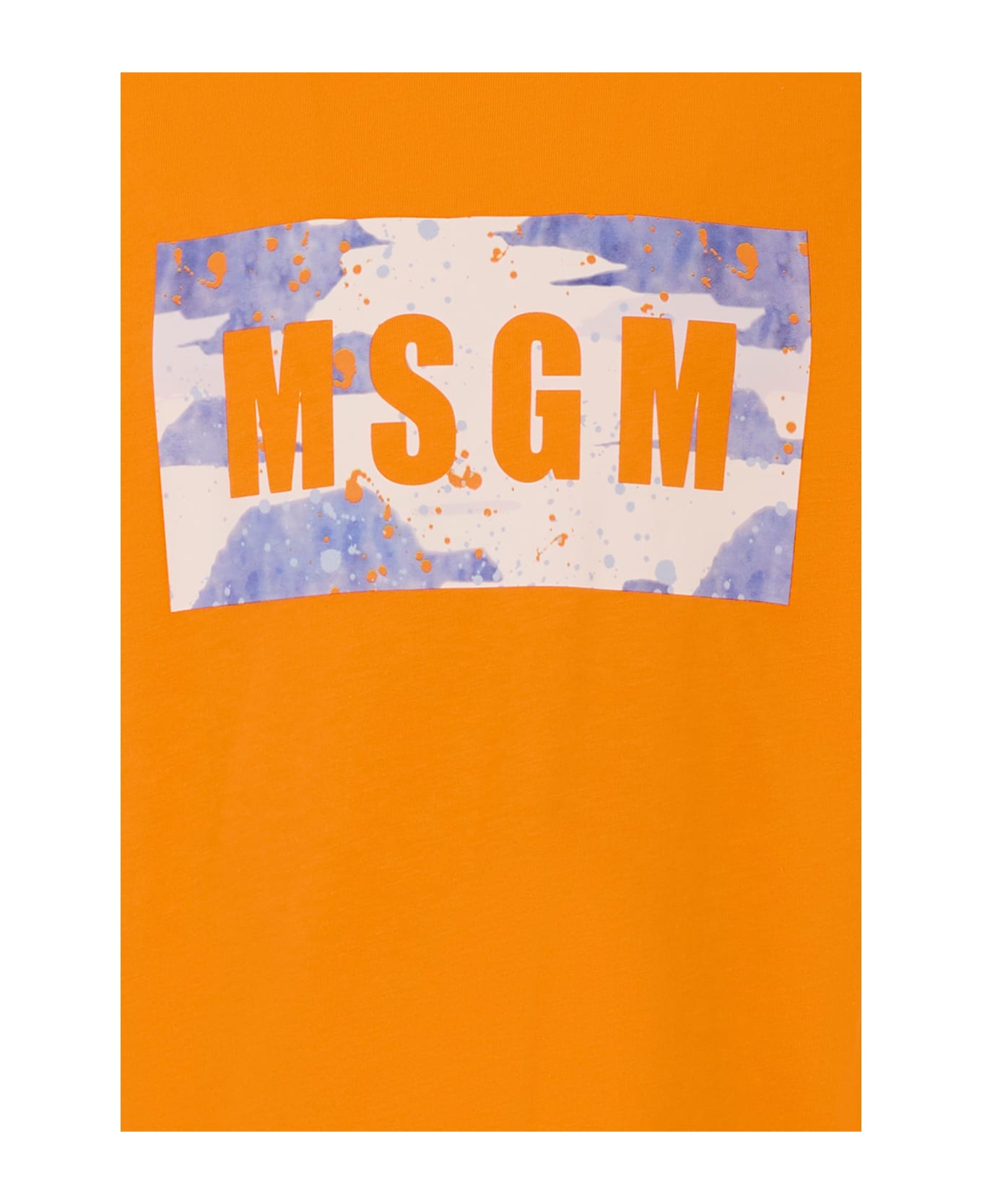 MSGM Orange T-shirt For Boy With Logo - Orange