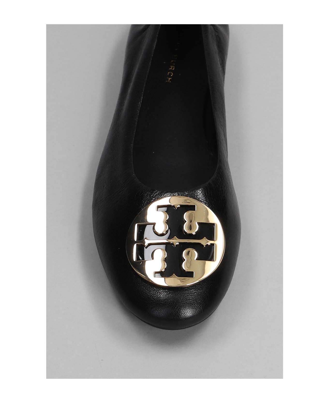 Tory Burch Ballet Flats In Black Leather - black