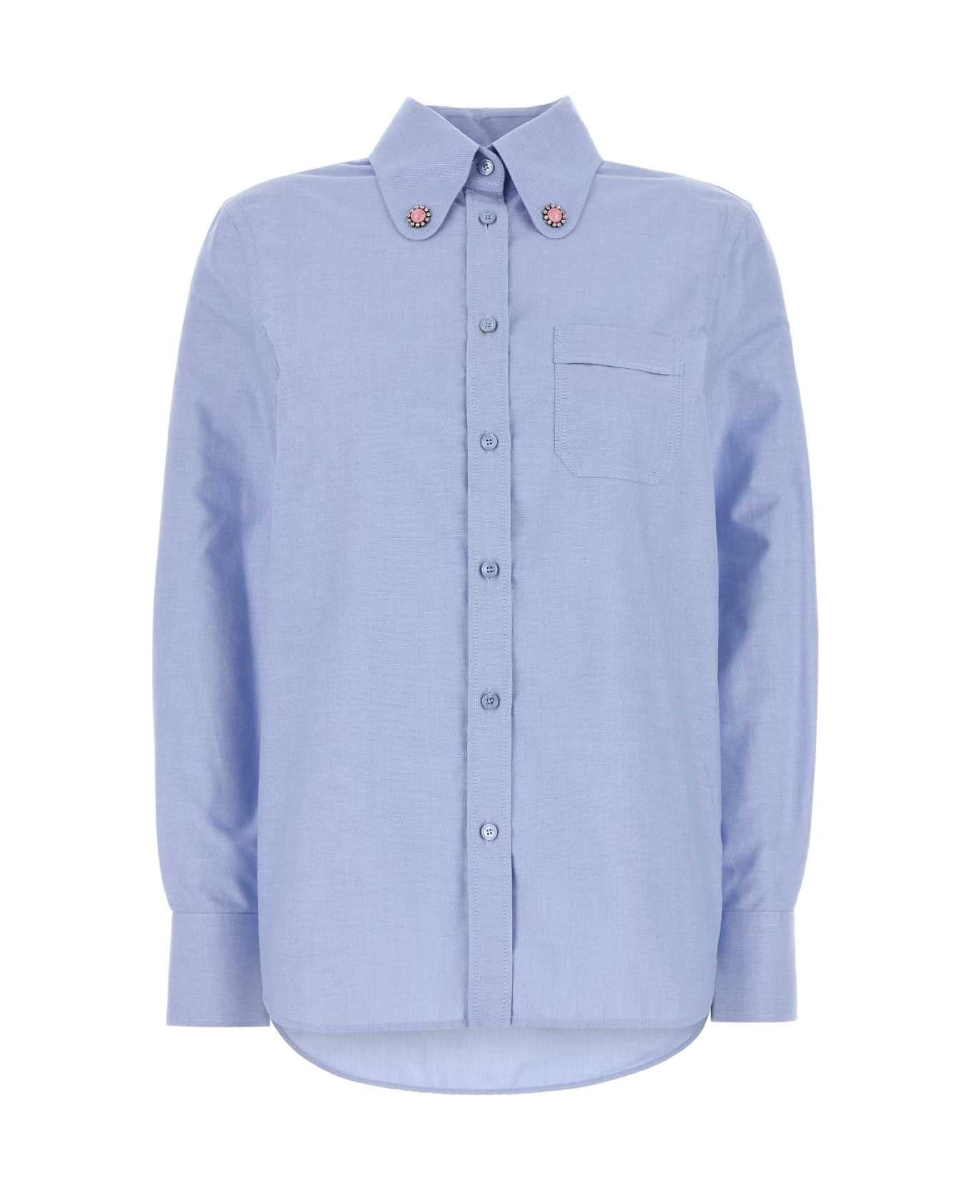 Valentino Garavani Powder Blue Oxford Shirt - DARKAZZURRO