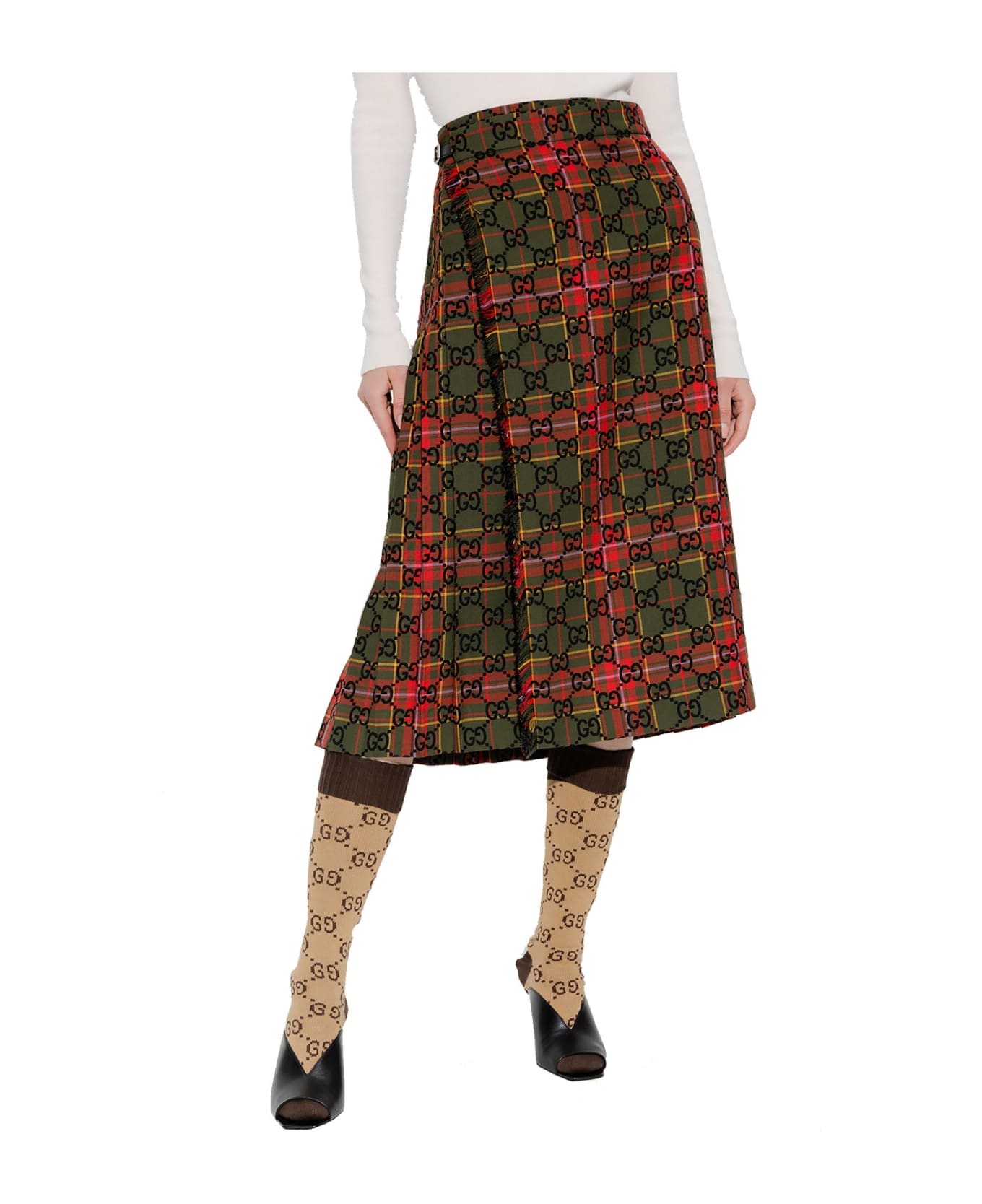 Gucci Gg Wool Skirt - Multicolor
