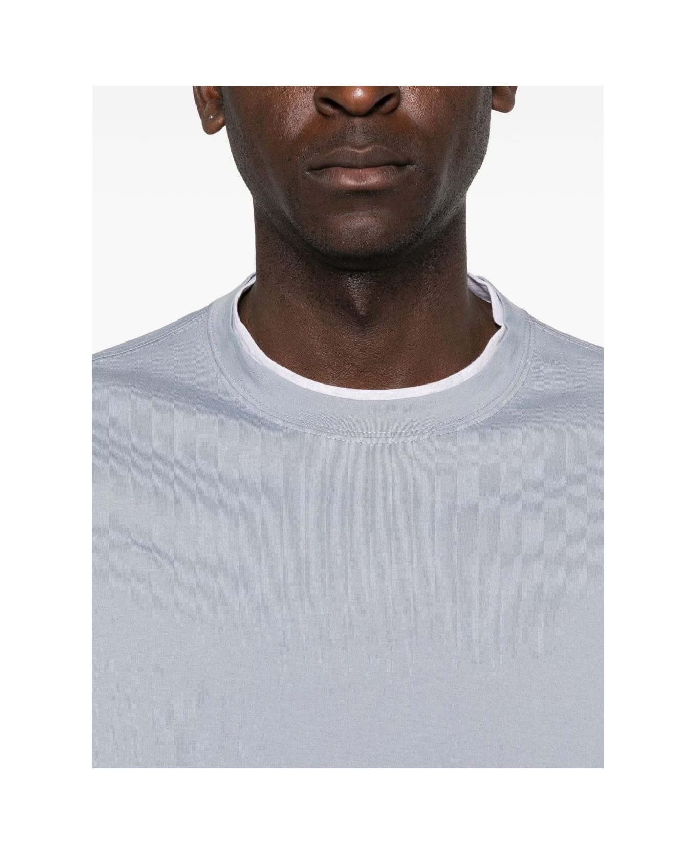 Brunello Cucinelli Cotton T-shirt - Clear Blue