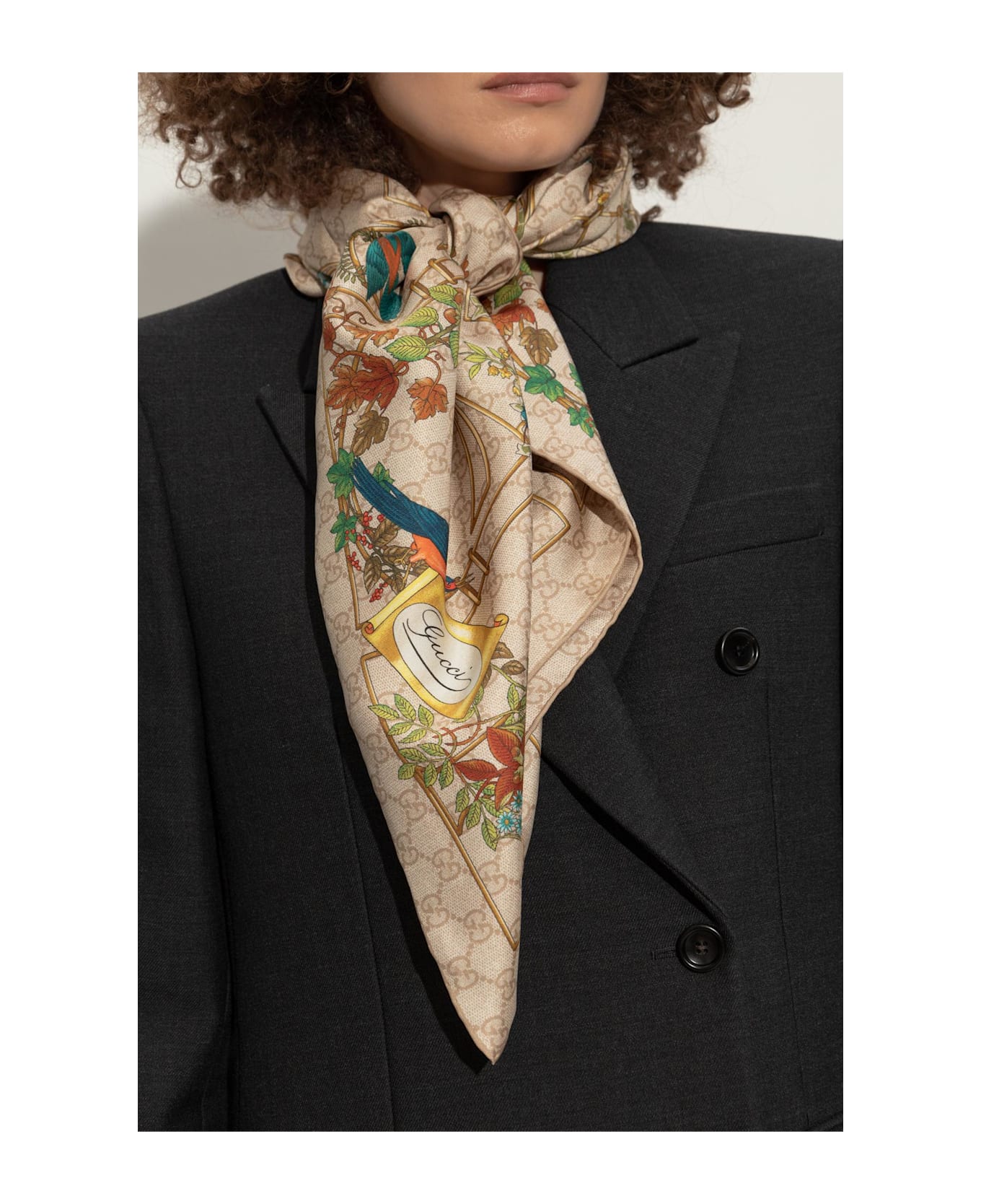 Gucci Silk Scarf - BEIGE