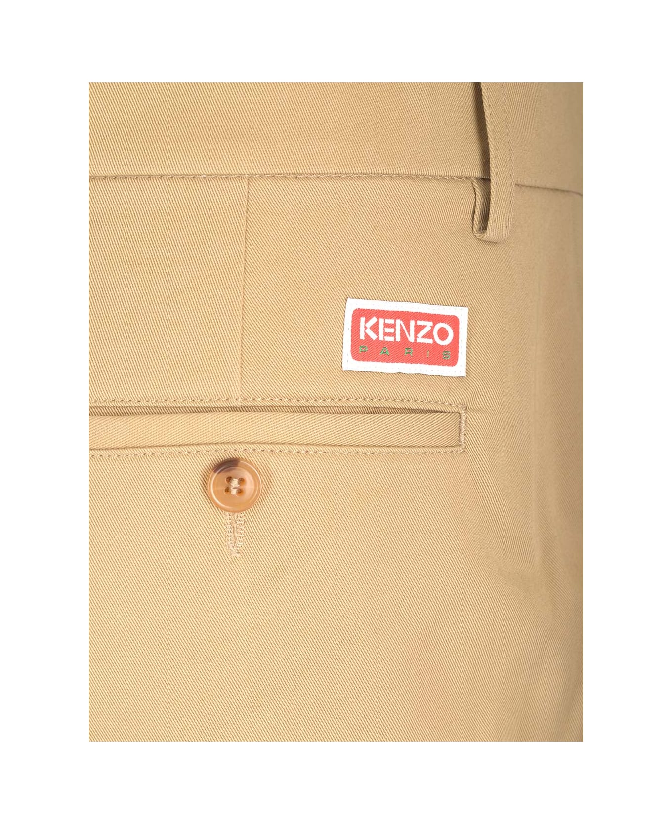 Kenzo Cotton Trousers - Beige