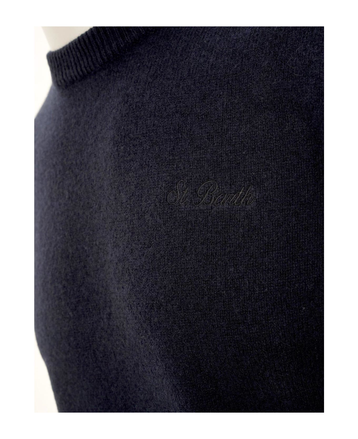 MC2 Saint Barth Logo Embroidered Knitted Jumper Sweater - BLU ニットウェア