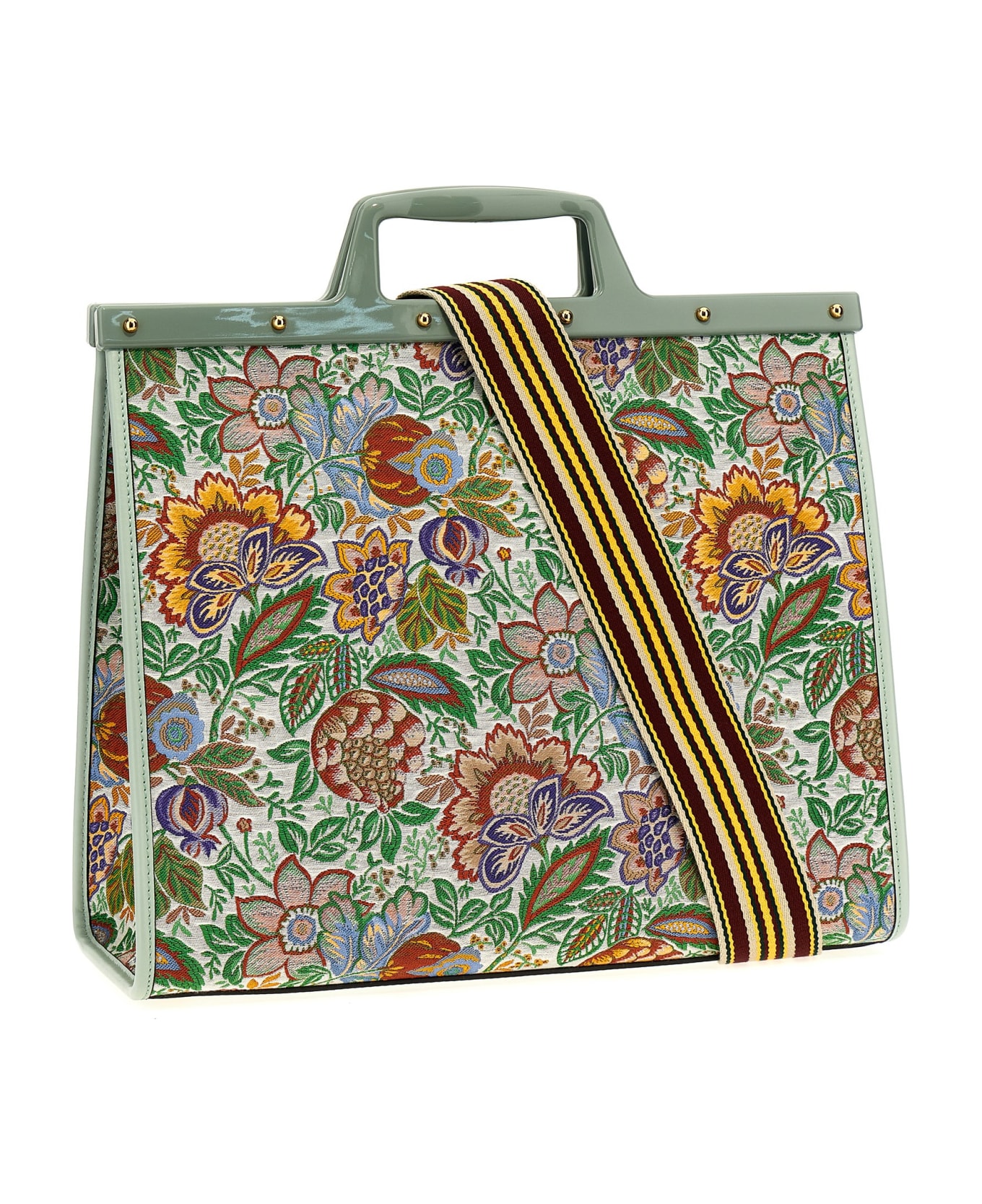 Etro Floral Jacquard Large Love Trotter Shopping Bag - Green