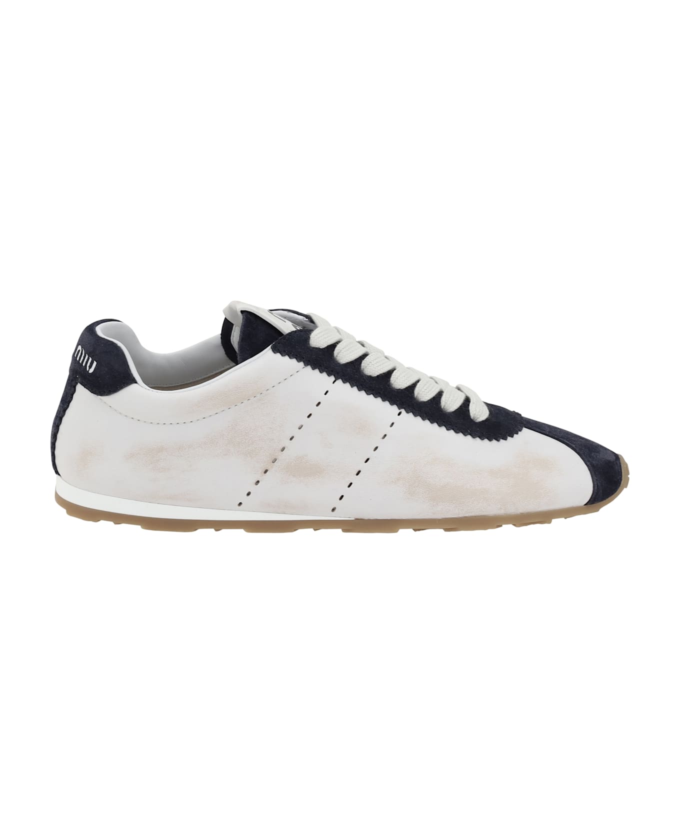 Miu Miu Logoed Sneakers - Bianco/blue
