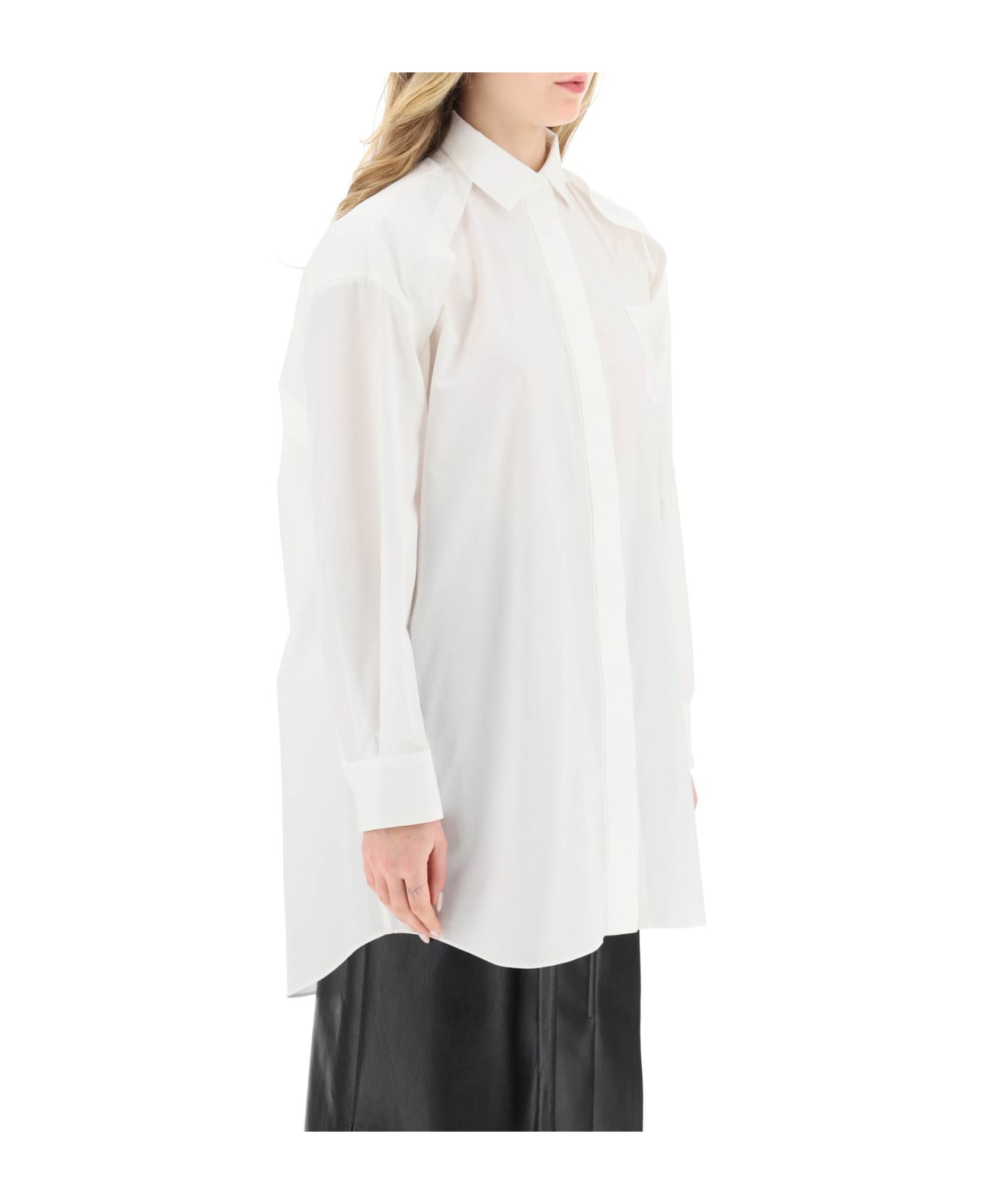 Sacai Maxi Shirt With Cut-out Sleeves - WHITE (White)