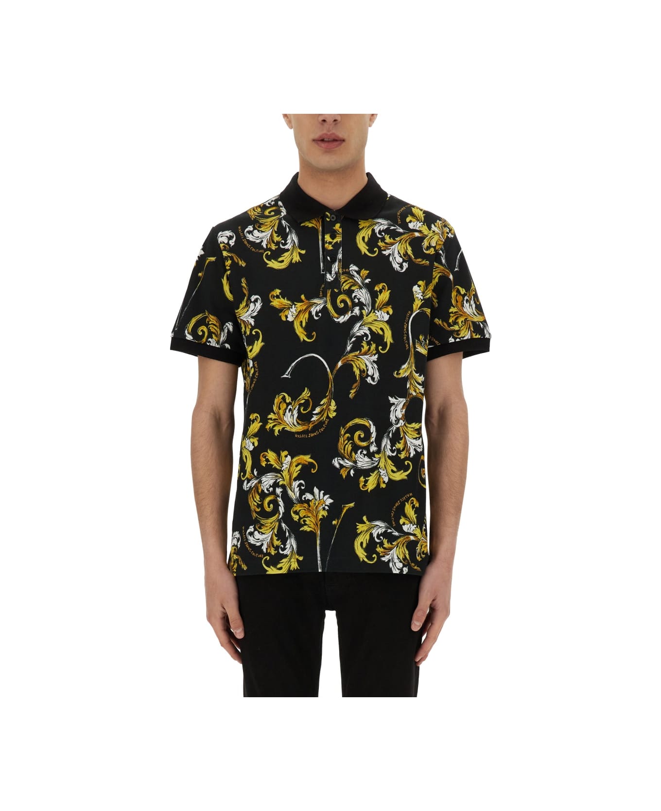 Versace Jeans Couture Polo Outline Baroque - BLACK