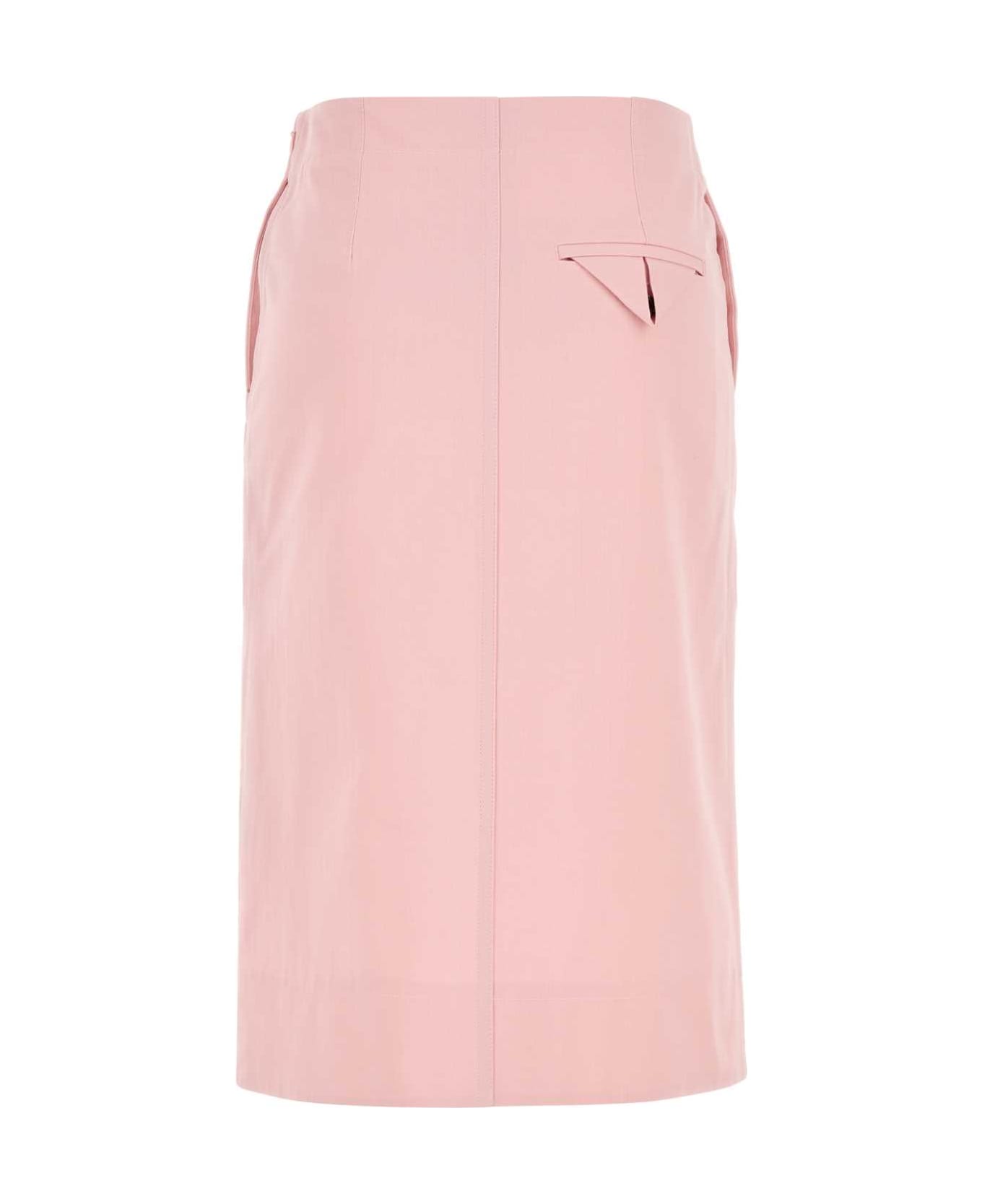 Bottega Veneta Pink Twill Skirt - CAMELIA