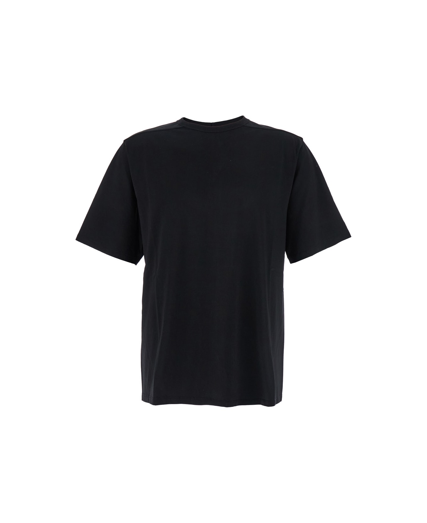 Rick Owens 
brad
 Black Crewneck T-shirt With Rear Stitching In Cotton Man - Black