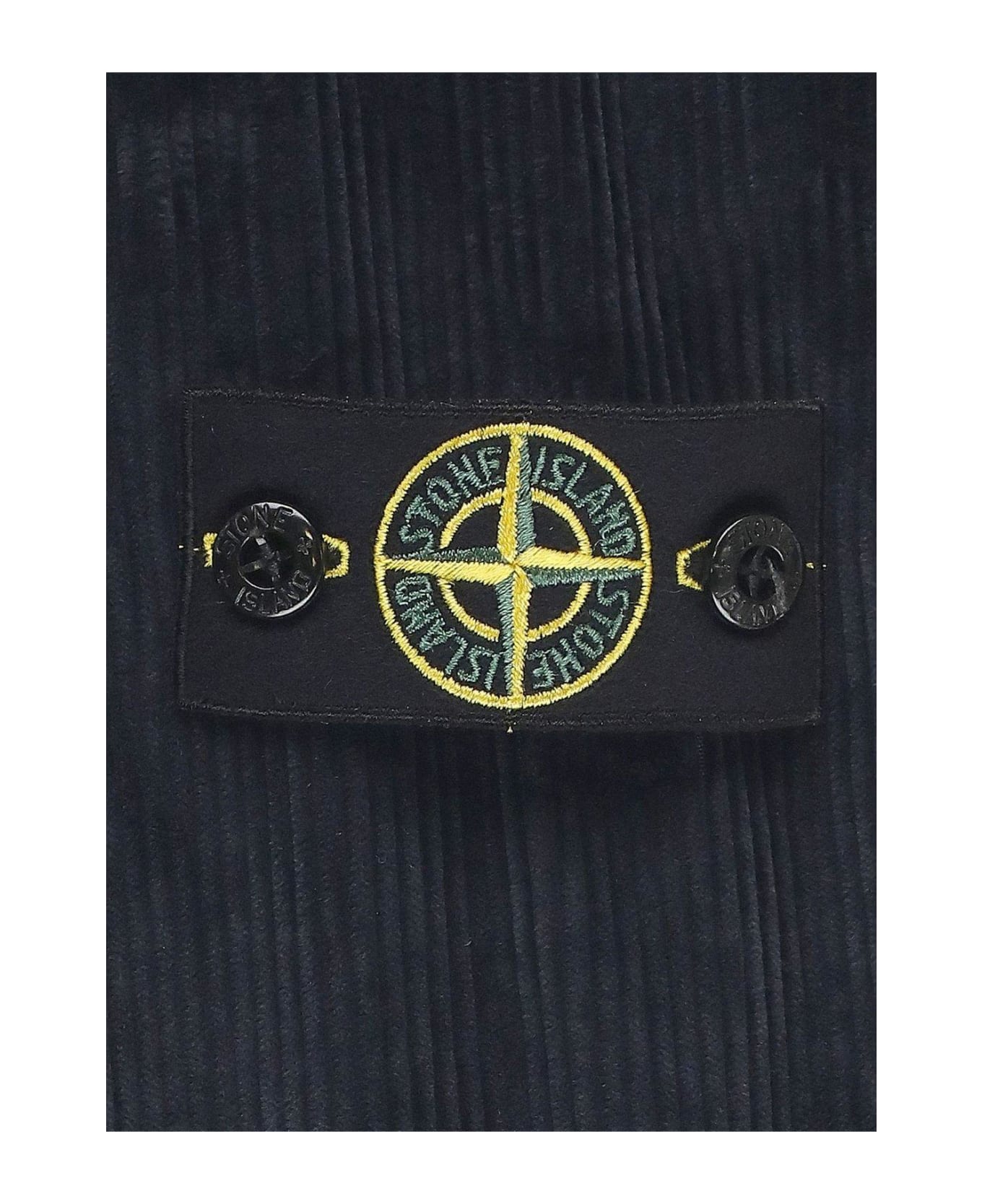 Stone Island Compass Patch Corduroy Overshirt - BLUE