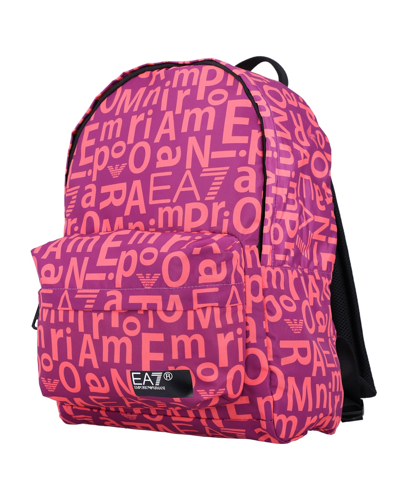 EA7 Allover Logo Print Backpack - Fuchsia