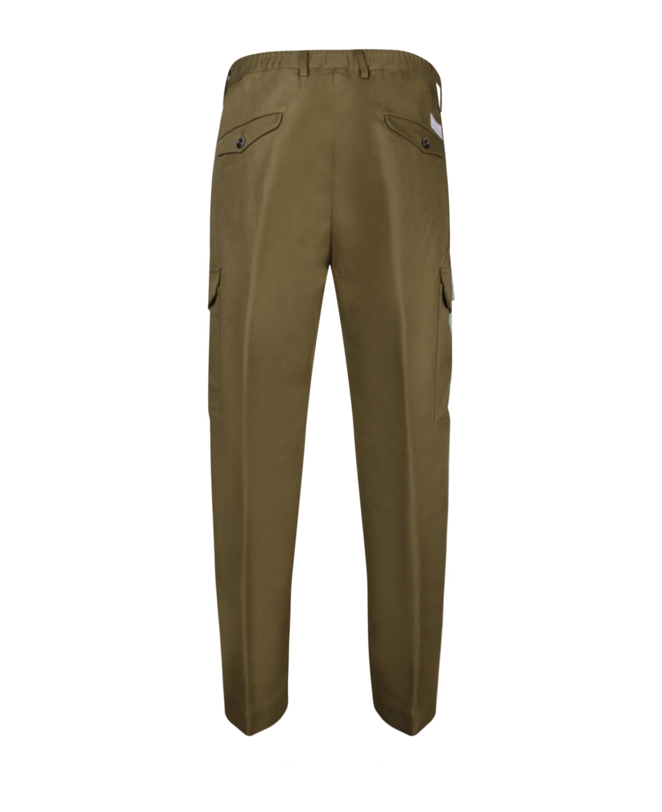 Nine in the Morning Military Green Linen Cargo Trousers - Green