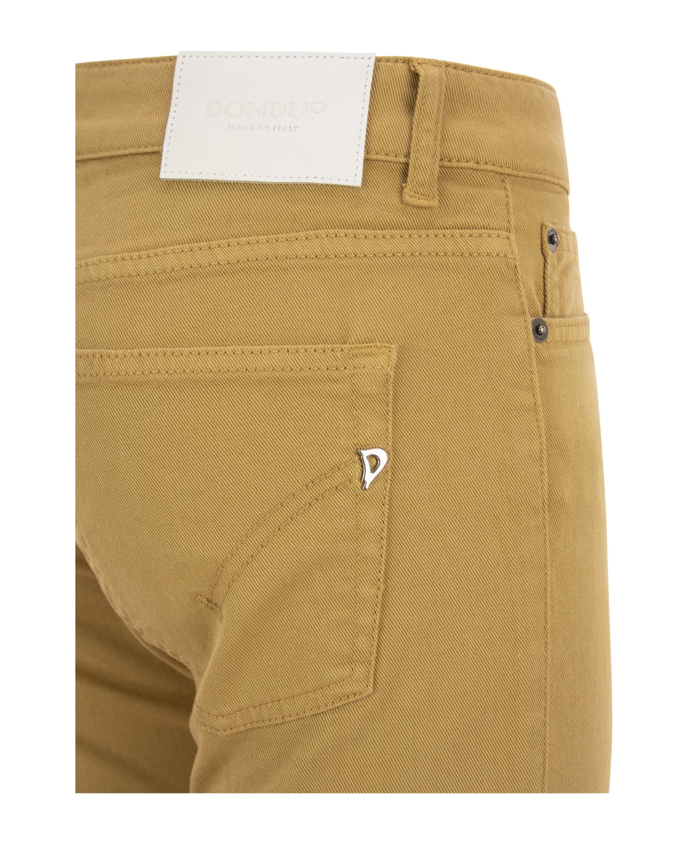 Dondup Rose Cropped Stretch Cotton Trousers - Mustard