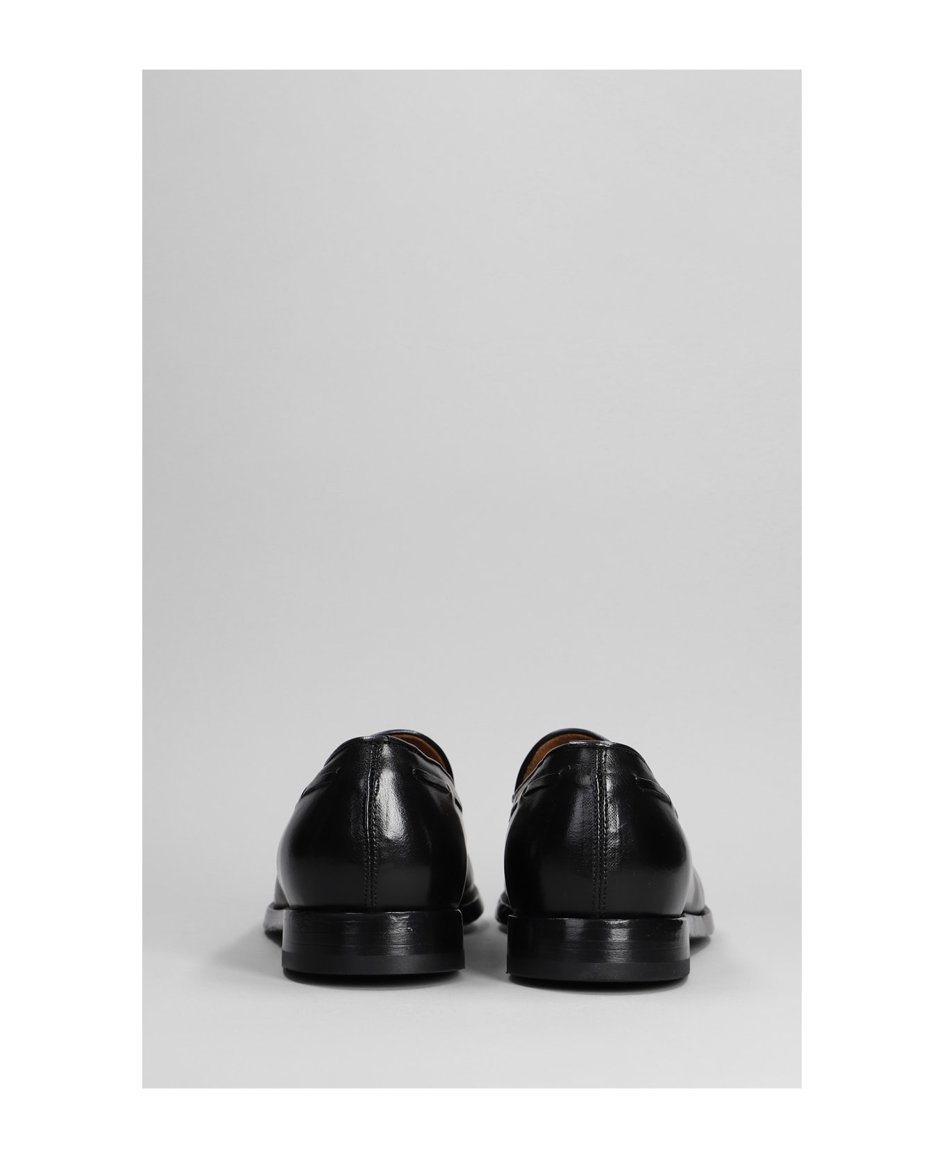 Green George Loafers In Black Leather - black