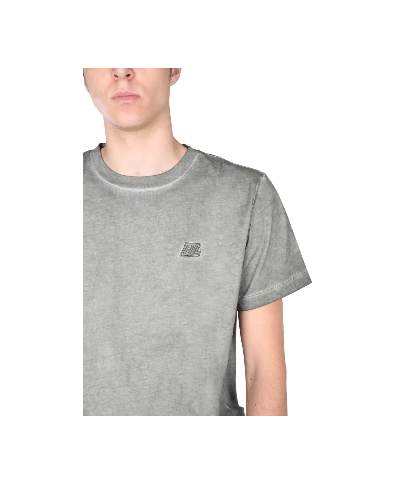 Helmut Lang "military" Delave Effect T-shirt - MILITARY GREEN