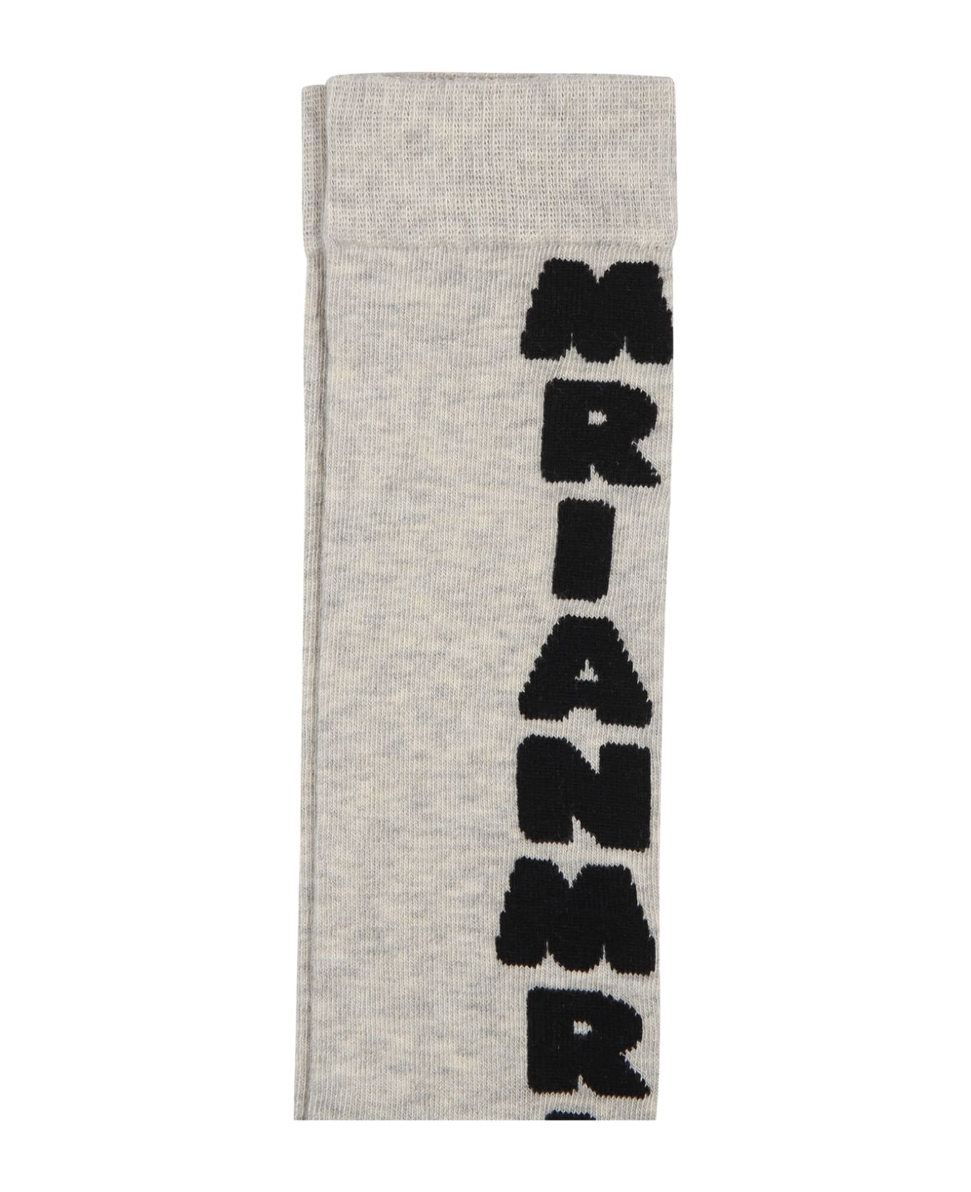 Marni Grey Socks For Girl With Logo - Grey アンダーウェア