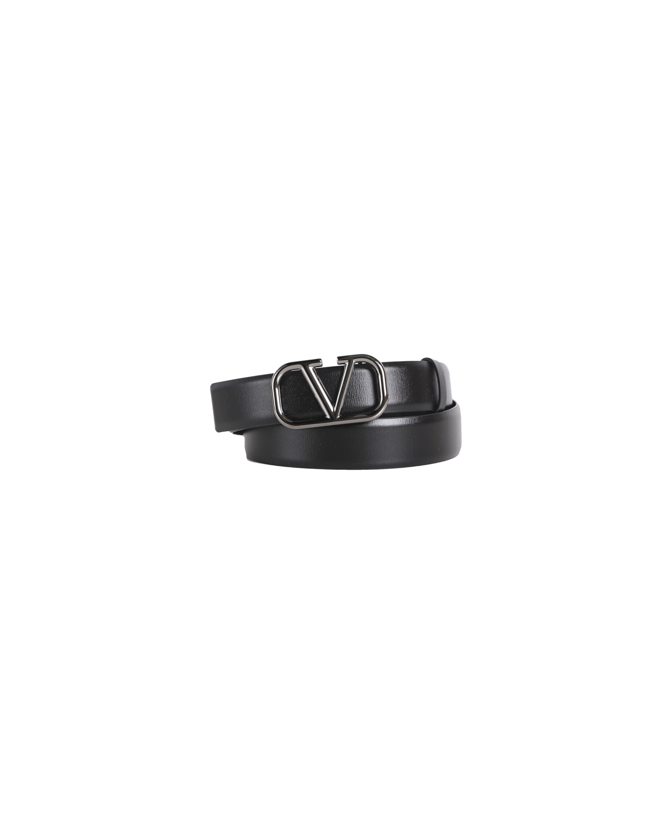 Valentino Garavani Signature Belt In Calf Leather - Black