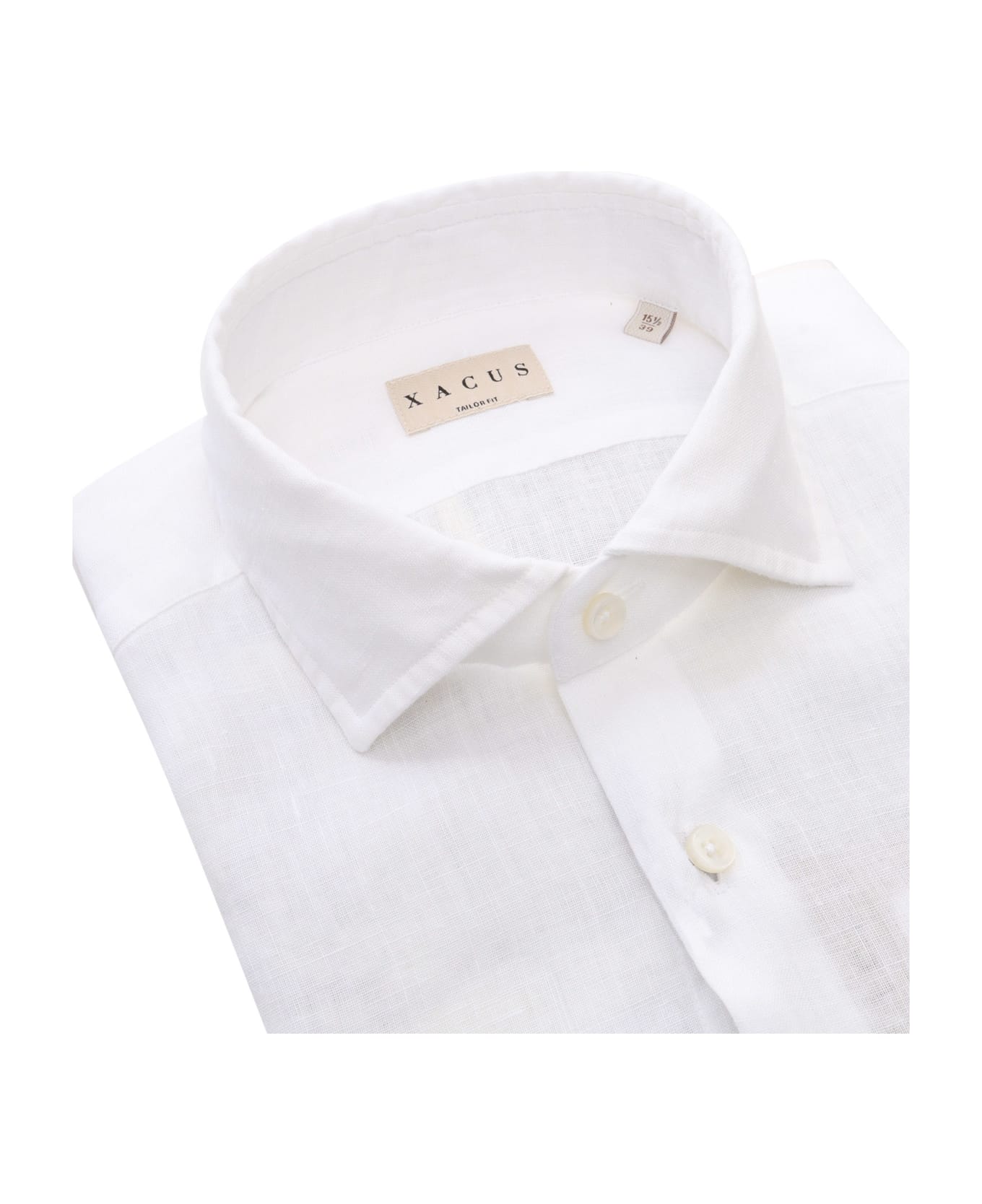 Xacus White Linen Shirt - WHITE