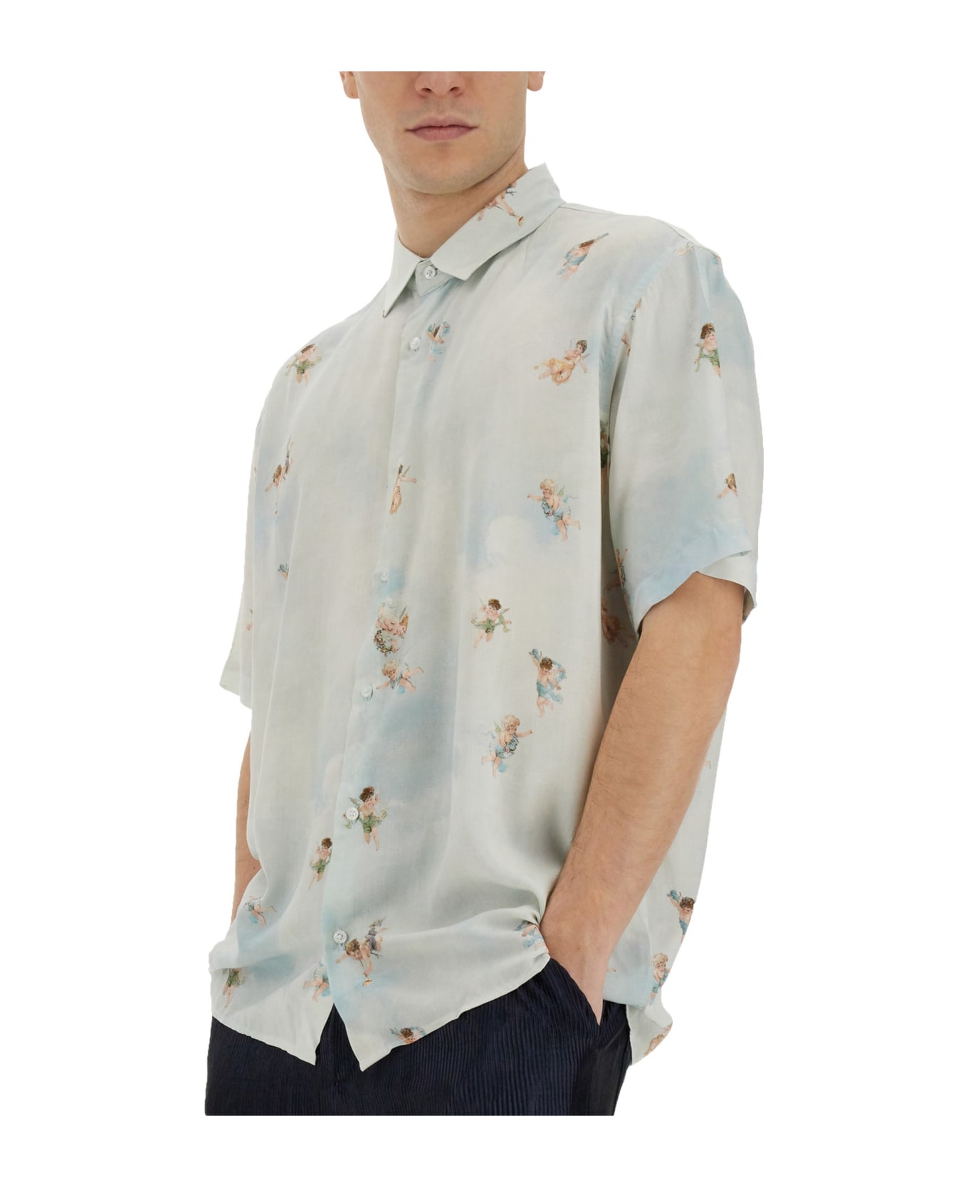 Family First Milano Printed Shirt - BLUE