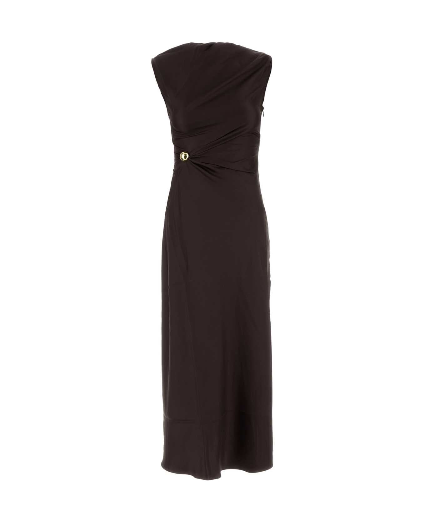 Loulou Studio Brown Silk Roan Dress - BROWN