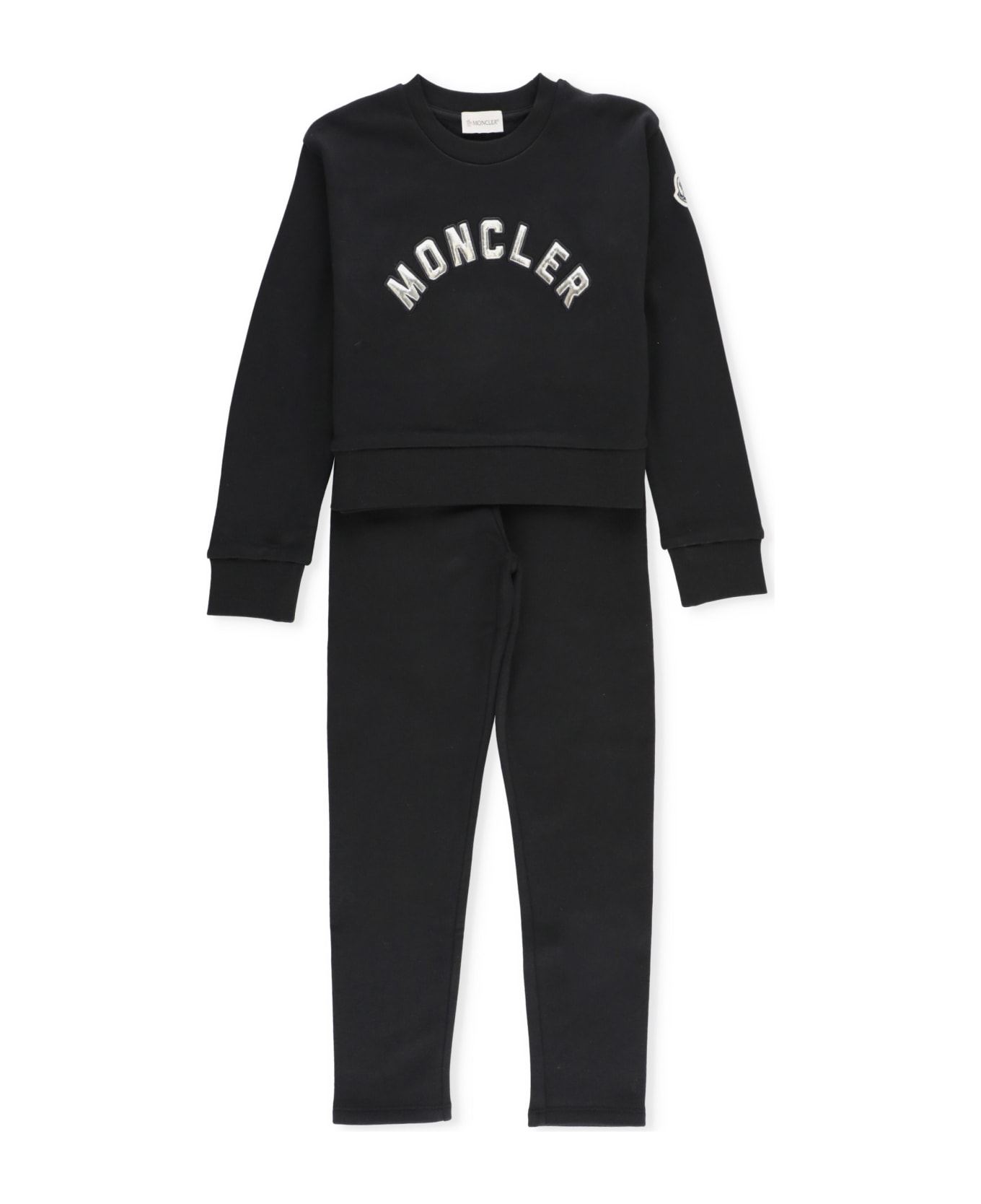 Moncler Two Pieces Suit With Logo - Black ジャンプスーツ