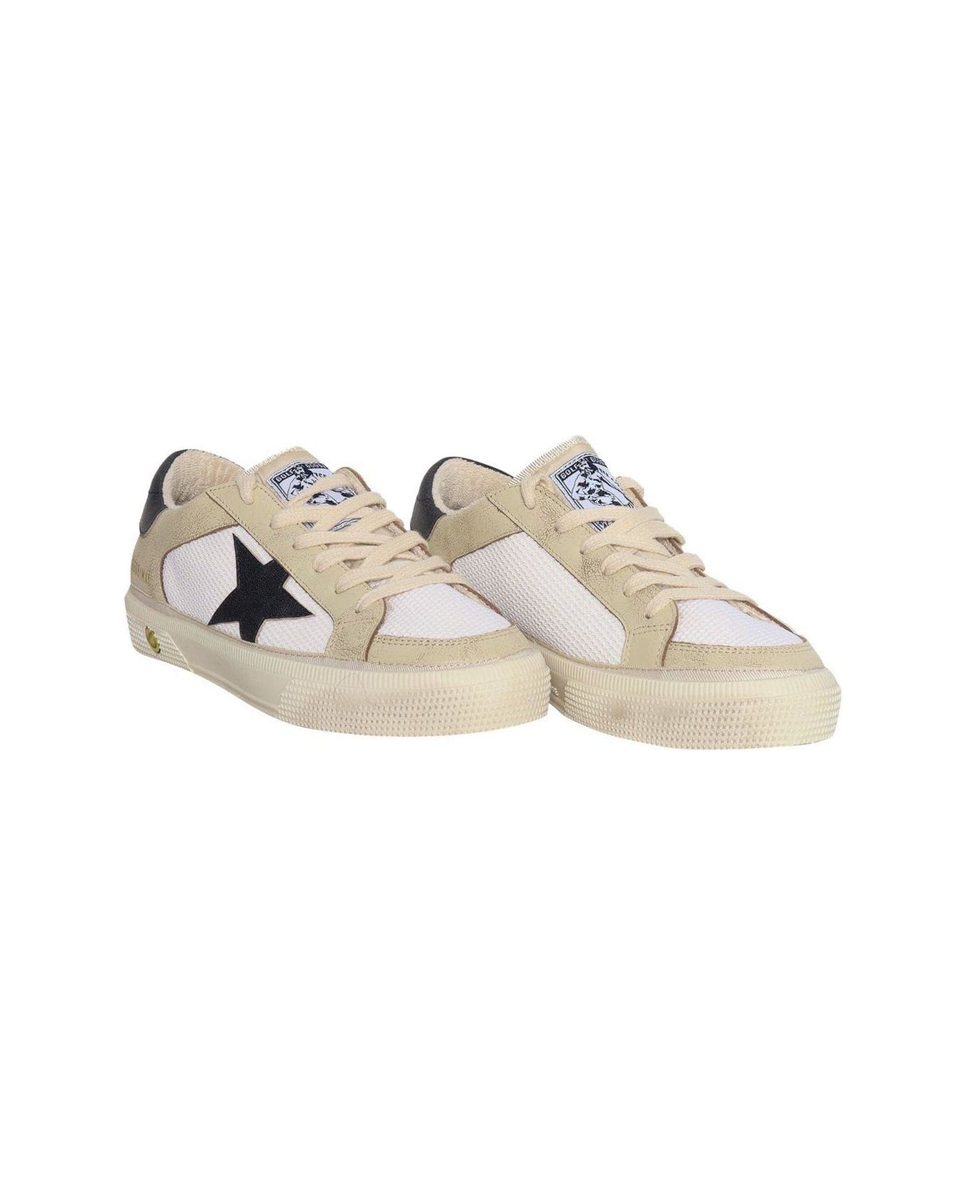 Golden Goose Stardan Star Patch Distressed Sneakers - Bianco/blu
