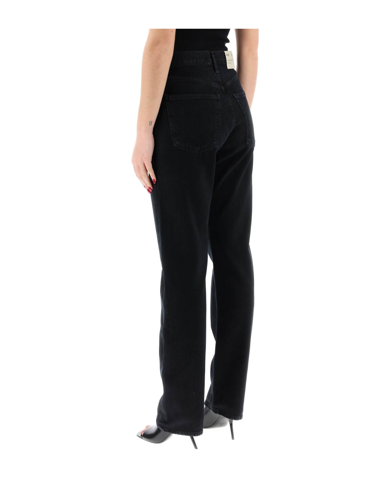 AGOLDE '90's Pinch Waist High-waisted - CRUSHED (Black)