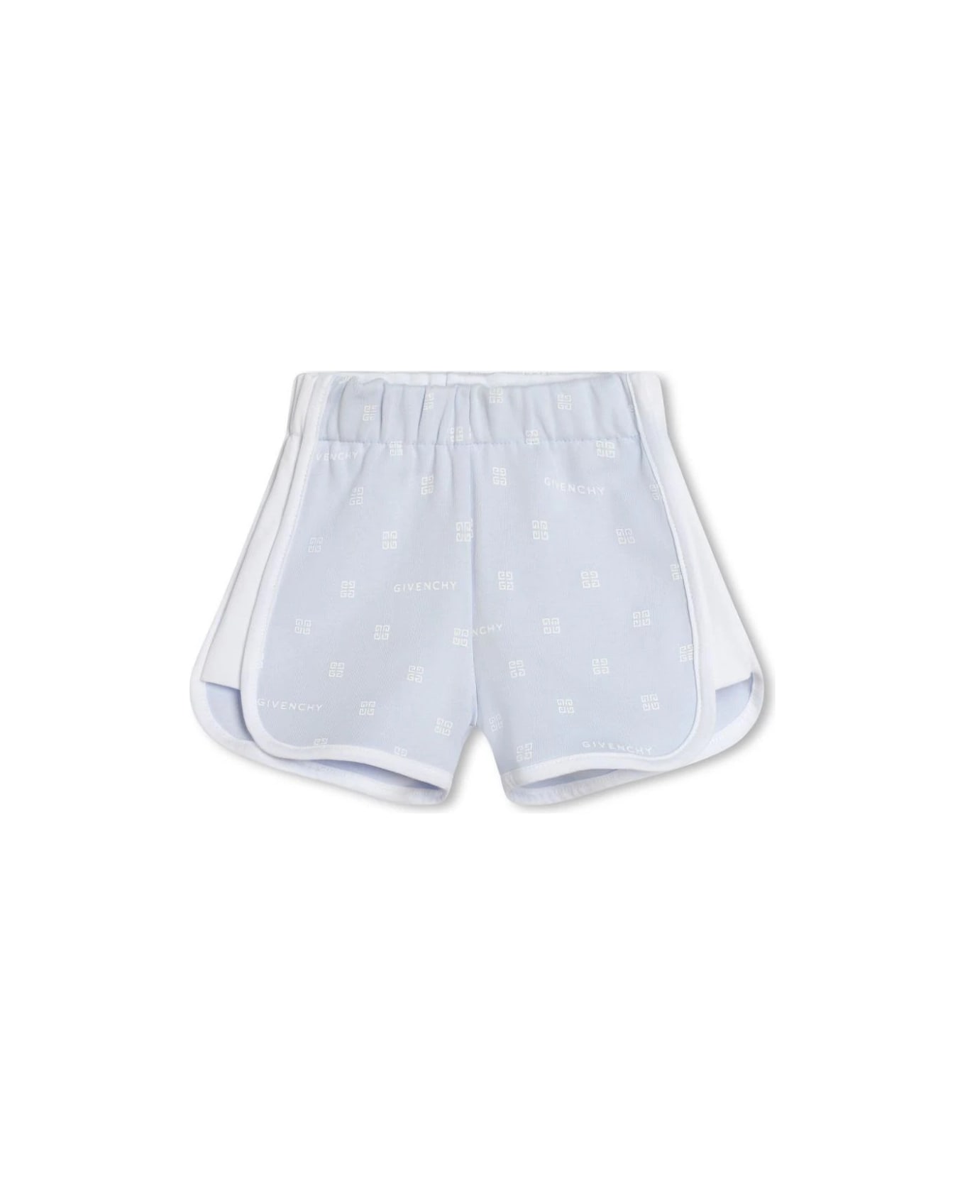 Givenchy Low White And Light Blue Set With T-shirt, Shorts And Bandana - Blue
