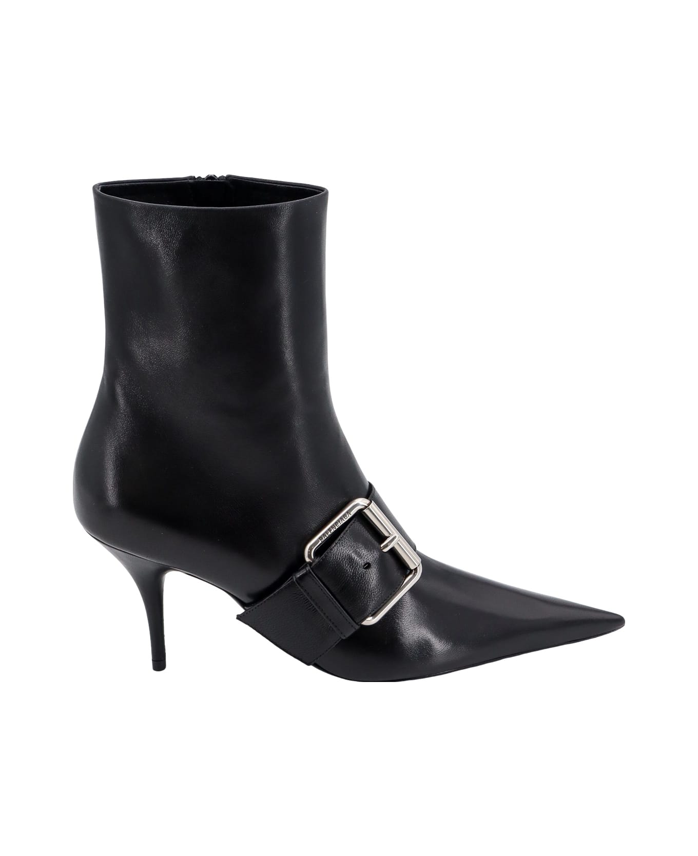 Balenciaga Leather Ankle Boots With Maxi Buckle - Black